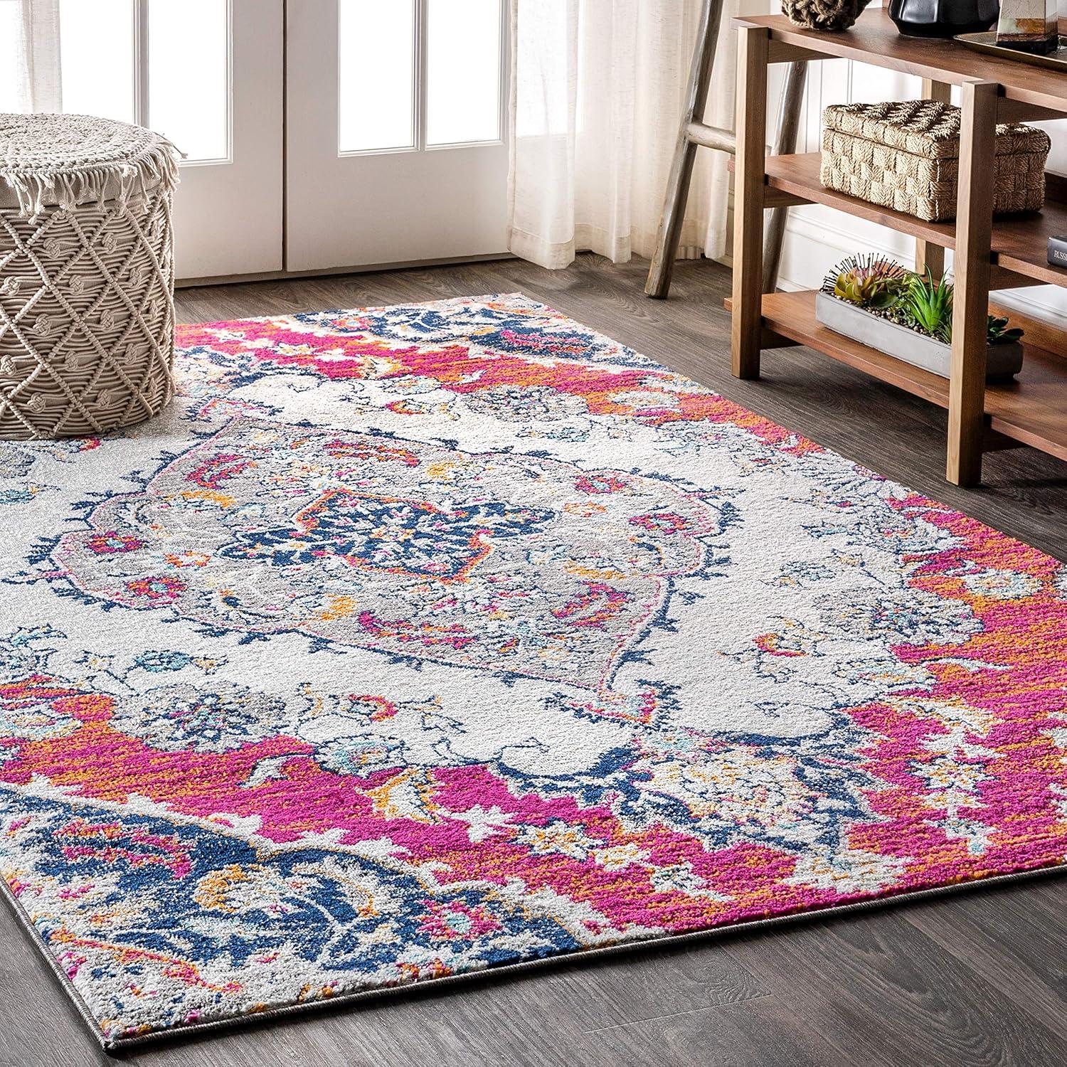 imageJONATHAN Y Boho Vintage Multi Runner Rug 2x8 Bohemian Flair Medallion Chic Floral Easy Cleaning High Traffic for Living Room Bedroom Kitchen Pet Friendly NonShedding BMF105A28Multi Color