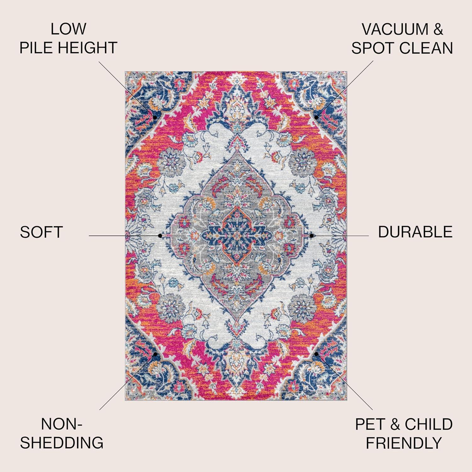 imageJONATHAN Y Boho Vintage Multi Runner Rug 2x8 Bohemian Flair Medallion Chic Floral Easy Cleaning High Traffic for Living Room Bedroom Kitchen Pet Friendly NonShedding BMF105A28Multi Color