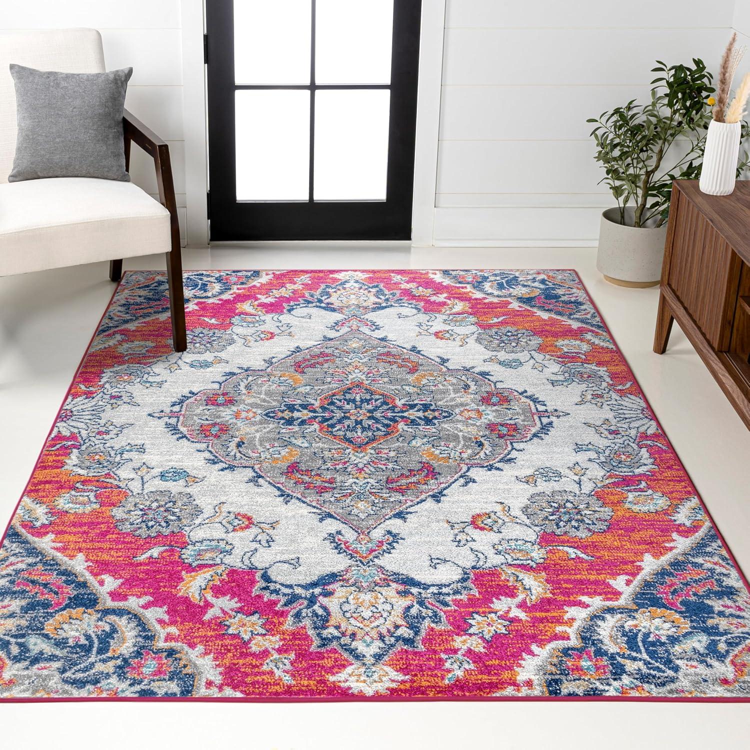 imageJONATHAN Y Boho Vintage Multi Runner Rug 2x8 Bohemian Flair Medallion Chic Floral Easy Cleaning High Traffic for Living Room Bedroom Kitchen Pet Friendly NonShedding BMF105A28Multi Color