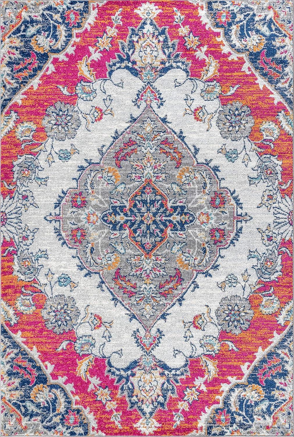 imageJONATHAN Y Boho Vintage Multi Runner Rug 2x8 Bohemian Flair Medallion Chic Floral Easy Cleaning High Traffic for Living Room Bedroom Kitchen Pet Friendly NonShedding BMF105A28Multi Color