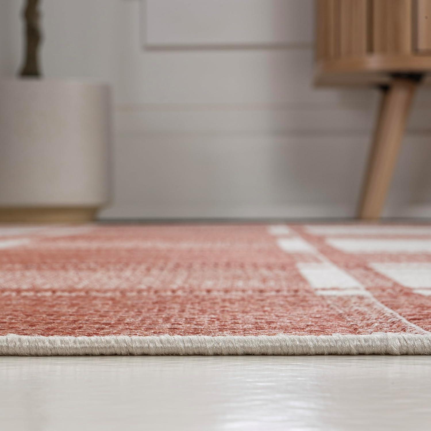 imageJONATHAN Y Bold Gingham Indoor Outdoor Area Rug 8X10 TurquoiseCream Sabine Traditional Farmhouse for Backyard Patio Porch EasyCleaning High Traffic PetFriendly NonShedding TSN203E8SalmonCream