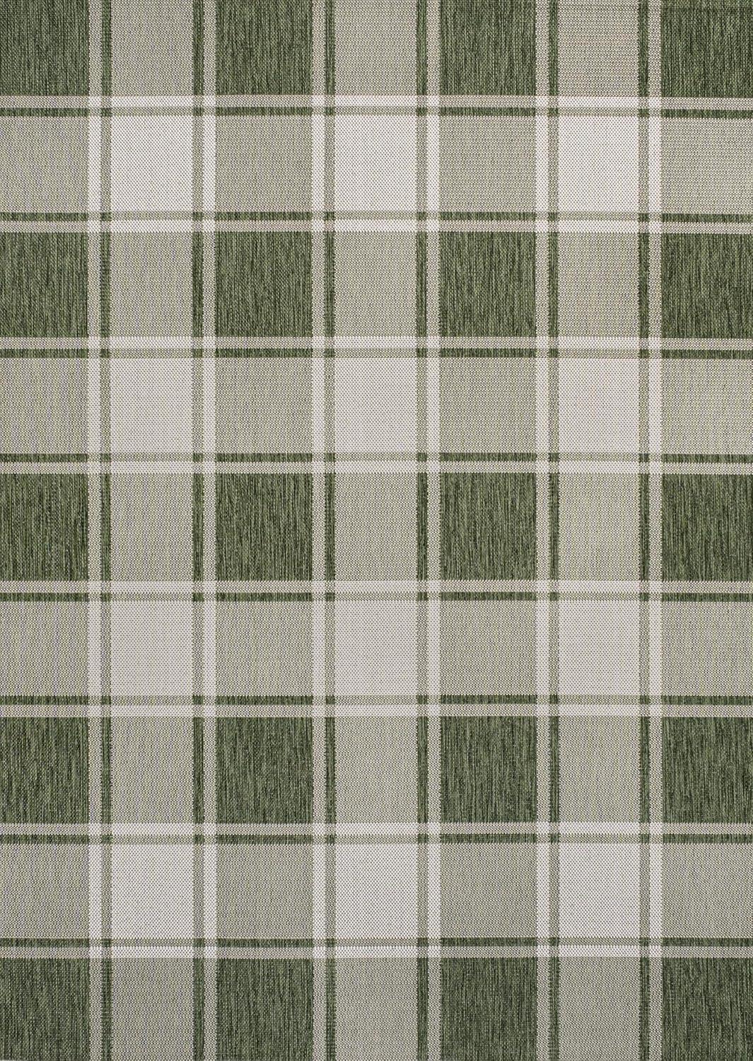 imageJONATHAN Y Bold Gingham Indoor Outdoor Area Rug 8X10 TurquoiseCream Sabine Traditional Farmhouse for Backyard Patio Porch EasyCleaning High Traffic PetFriendly NonShedding TSN203E8GreenCream