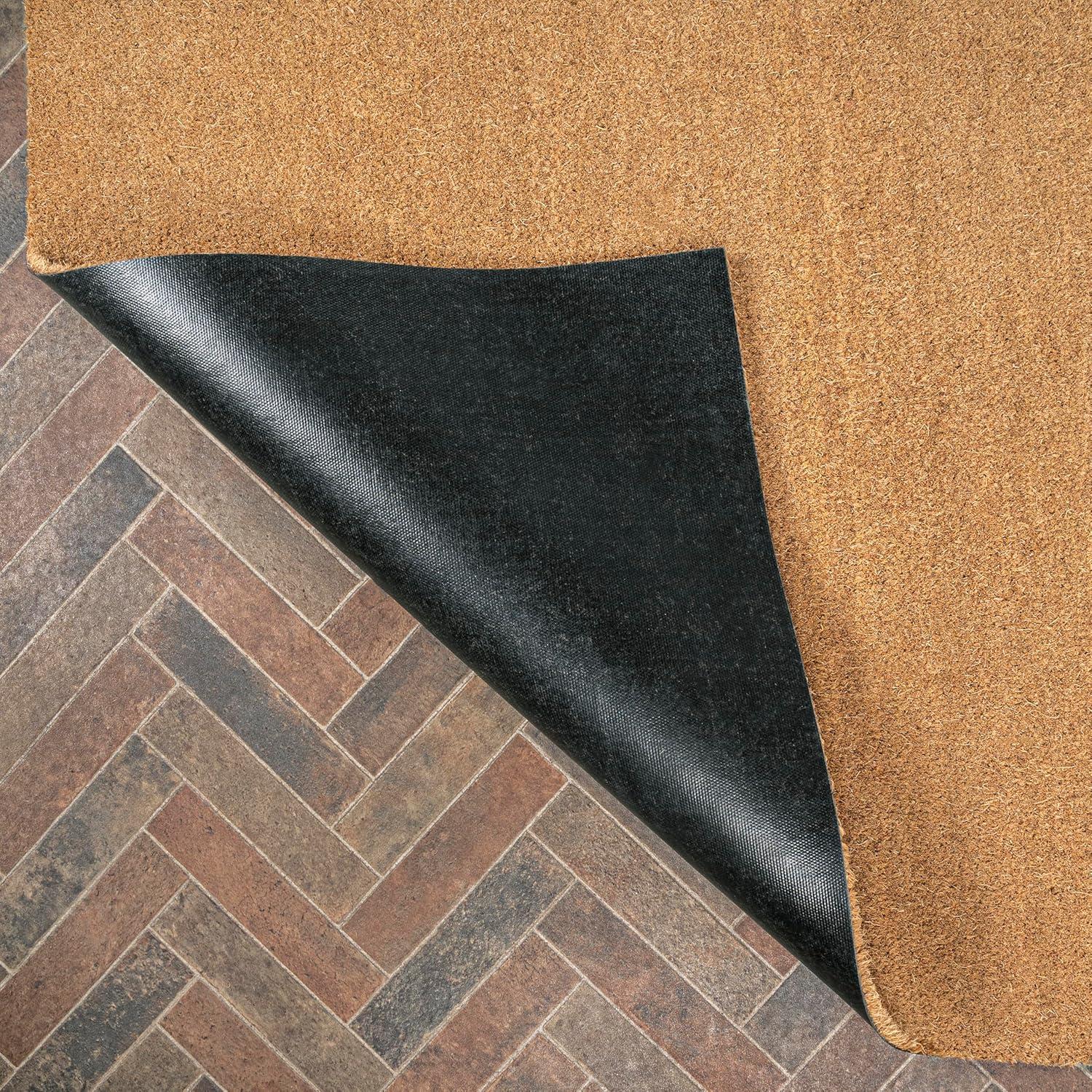 imageJONATHAN Y CHG100A5 Peater Classic Casual Commerical Natural Coir Light Brown 5 ft x 8 ft Doormat for Entrance Front Door EntrywayLight Brown