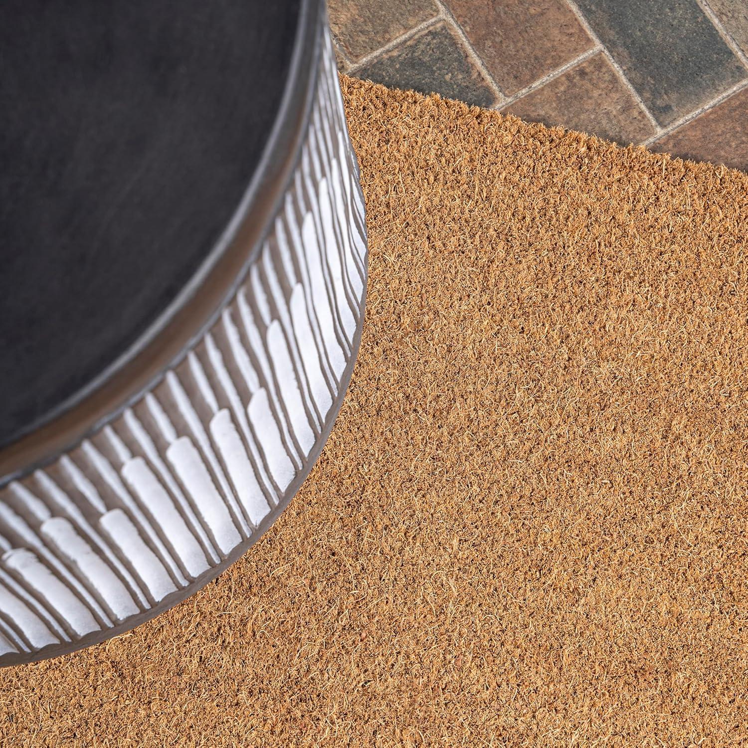 imageJONATHAN Y CHG100A5 Peater Classic Casual Commerical Natural Coir Light Brown 5 ft x 8 ft Doormat for Entrance Front Door EntrywayLight Brown