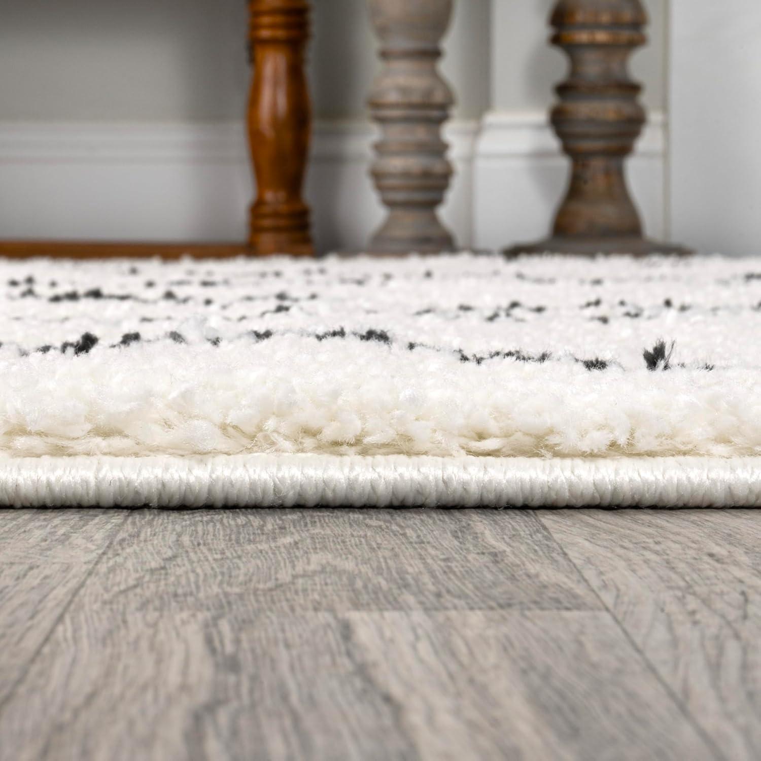 imageJONATHAN Y Catala Moroccan Diamond Shag WhiteGray Runner Rug 2x8 Bohemian Contemporary EasyCleaning for Living Room Bedroom Kitchen Pet Friendly NonShedding MOH405A28WhiteGray