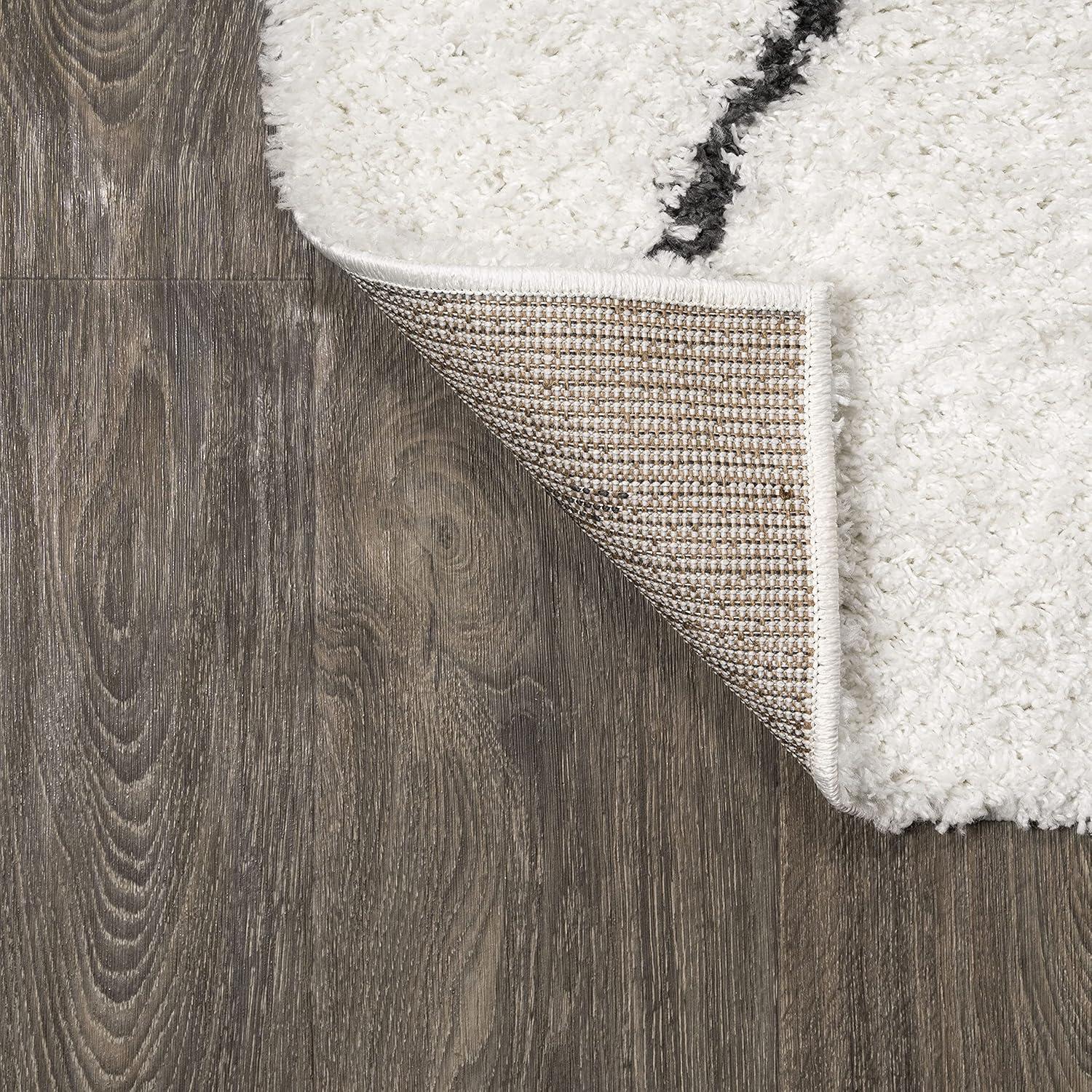 imageJONATHAN Y Catala Moroccan Diamond Shag WhiteGray Runner Rug 2x8 Bohemian Contemporary EasyCleaning for Living Room Bedroom Kitchen Pet Friendly NonShedding MOH405A28WhiteGray