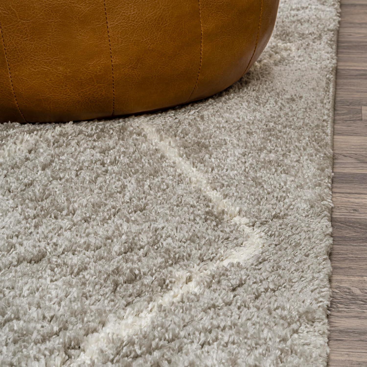 imageJONATHAN Y Catala Moroccan Diamond Shag WhiteGray Runner Rug 2x8 Bohemian Contemporary EasyCleaning for Living Room Bedroom Kitchen Pet Friendly NonShedding MOH405A28GrayIvory