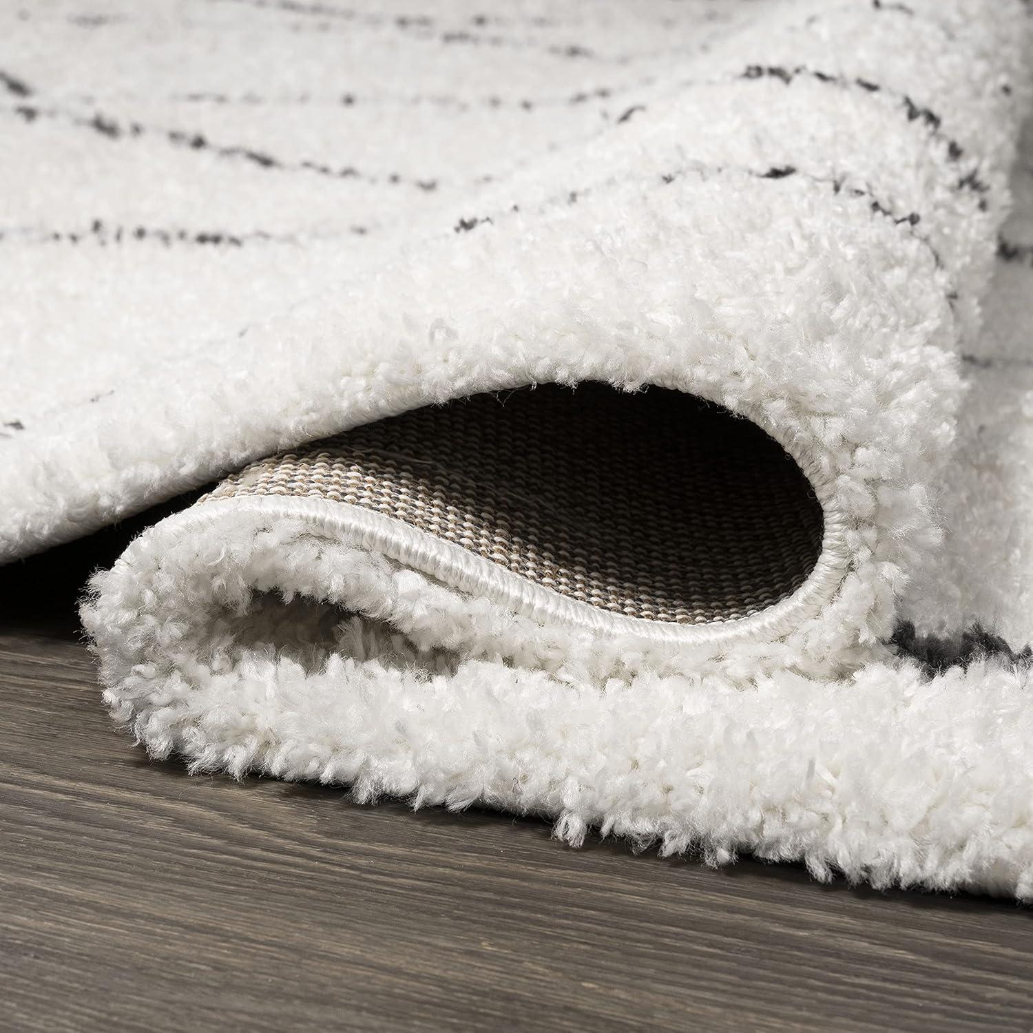 imageJONATHAN Y Catala Moroccan Diamond Shag WhiteGray Runner Rug 2x8 Bohemian Contemporary EasyCleaning for Living Room Bedroom Kitchen Pet Friendly NonShedding MOH405A28WhiteGray