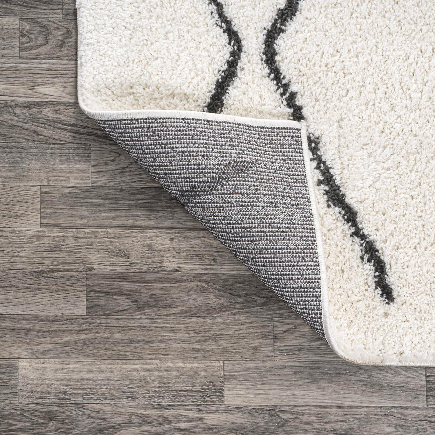 imageJONATHAN Y Catala Moroccan Diamond Shag WhiteGray Runner Rug 2x8 Bohemian Contemporary EasyCleaning for Living Room Bedroom Kitchen Pet Friendly NonShedding MOH405A28WhiteGray