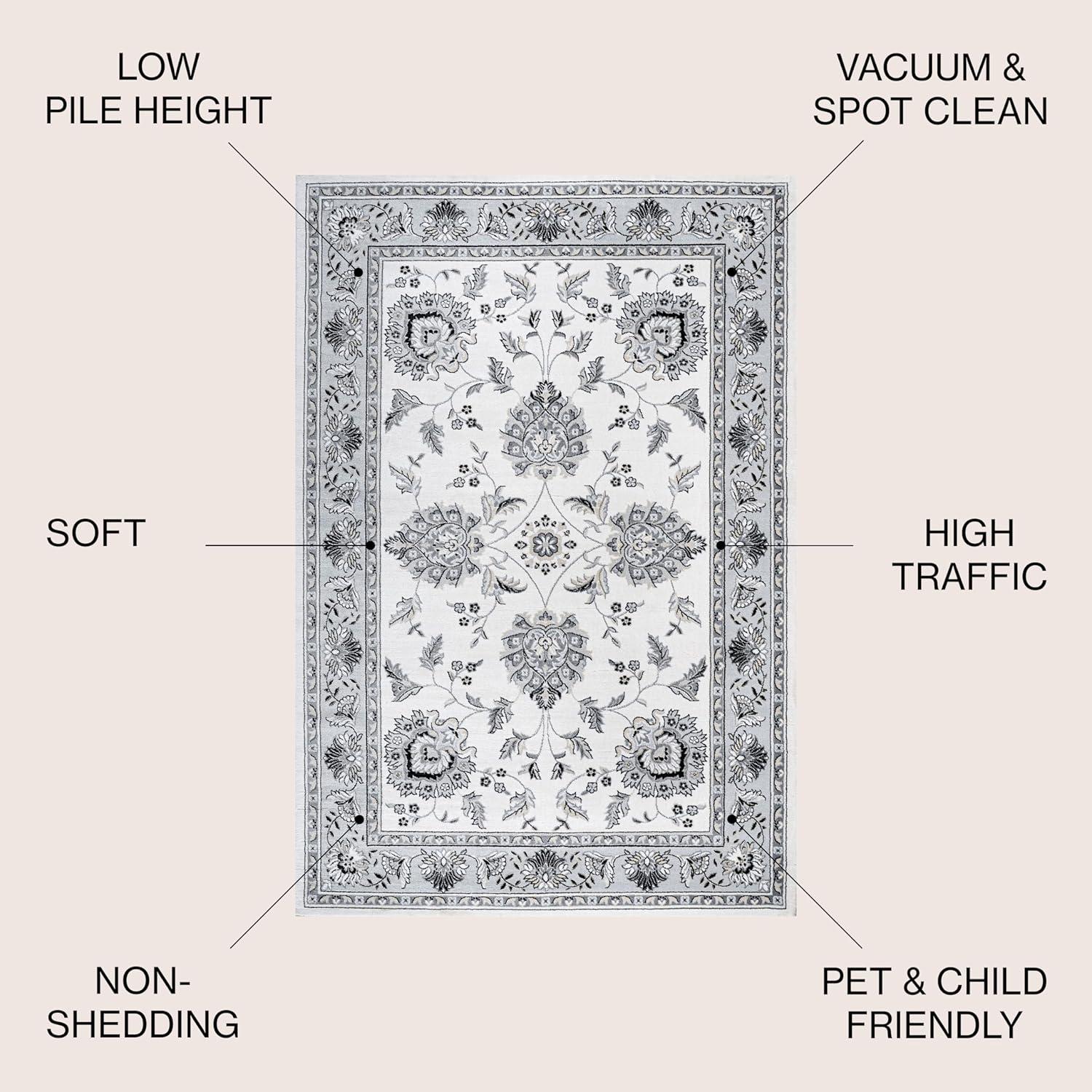imageJONATHAN Y Cherie French Cottage BlackCream Runner Rug 2x8 Vintage Bohemian EasyCleaning for Living Room Bedroom Kitchen Pet Friendly NonShedding MDP505D28CreamLight Gray