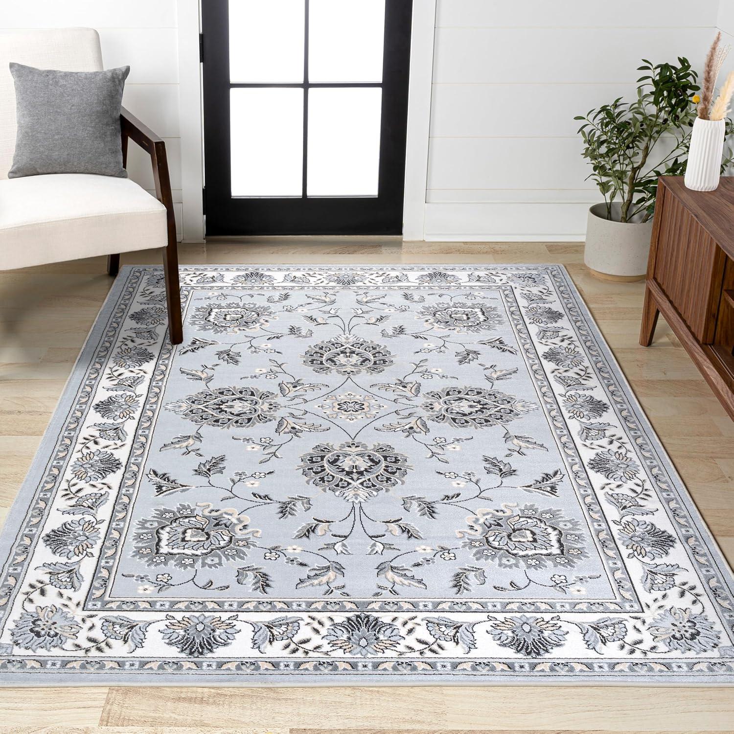 imageJONATHAN Y Cherie French Cottage BlackCream Runner Rug 2x8 Vintage Bohemian EasyCleaning for Living Room Bedroom Kitchen Pet Friendly NonShedding MDP505D28Light GrayCream