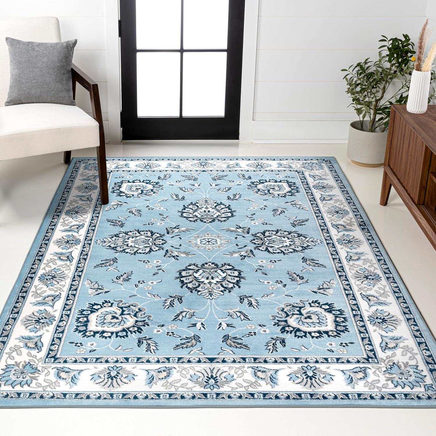 imageJONATHAN Y Cherie French Cottage BlackCream Runner Rug 2x8 Vintage Bohemian EasyCleaning for Living Room Bedroom Kitchen Pet Friendly NonShedding MDP505D28BlueCream