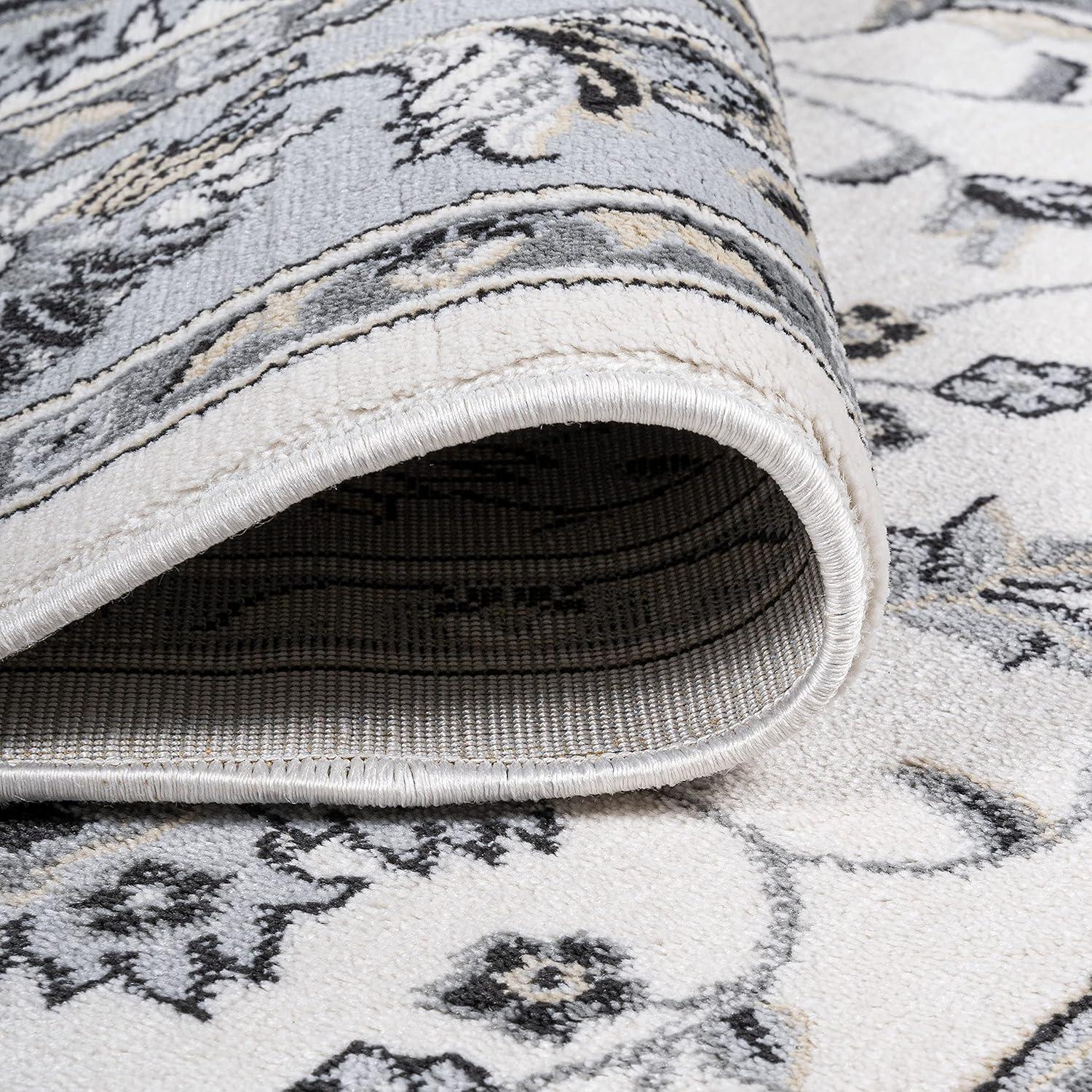 imageJONATHAN Y Cherie French Cottage BlackCream Runner Rug 2x8 Vintage Bohemian EasyCleaning for Living Room Bedroom Kitchen Pet Friendly NonShedding MDP505D28CreamLight Gray