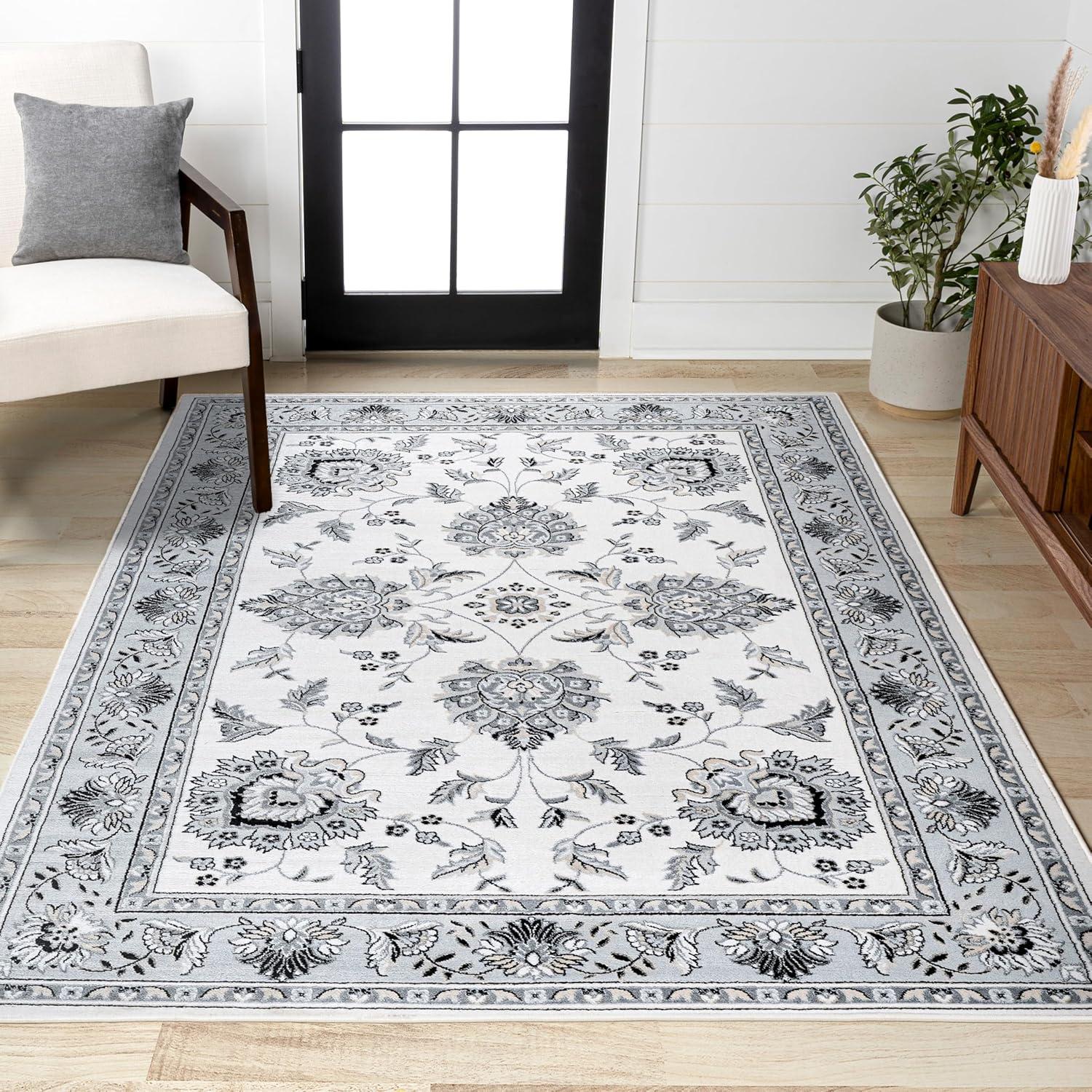 imageJONATHAN Y Cherie French Cottage BlackCream Runner Rug 2x8 Vintage Bohemian EasyCleaning for Living Room Bedroom Kitchen Pet Friendly NonShedding MDP505D28CreamLight Gray