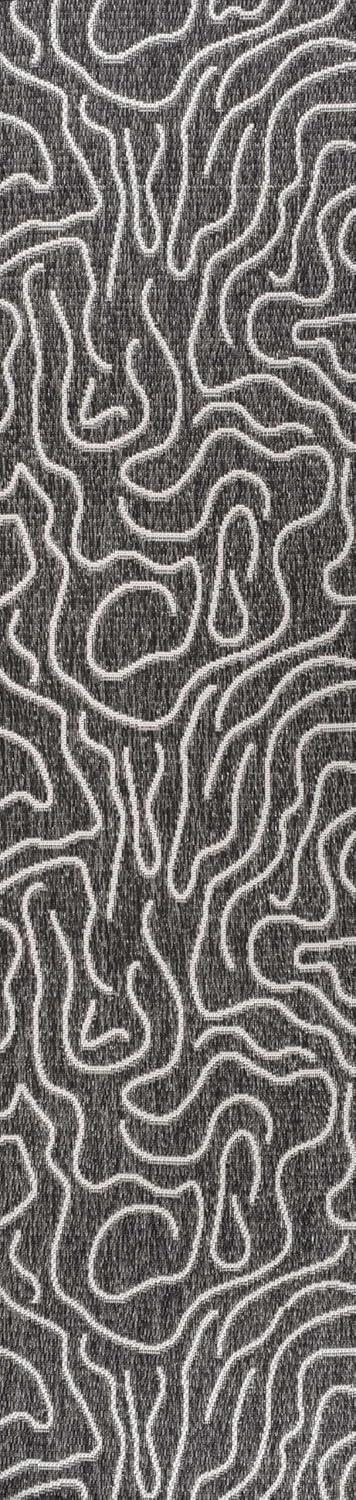 imageJONATHAN Y Coastal Organic Shapes Indoor Outdoor Area Rug 8X10 BlackCream Nolan Modern for Backyard Patio Porch EasyCleaning High Traffic PetFriendly NonShedding TSN307B8BlackCream