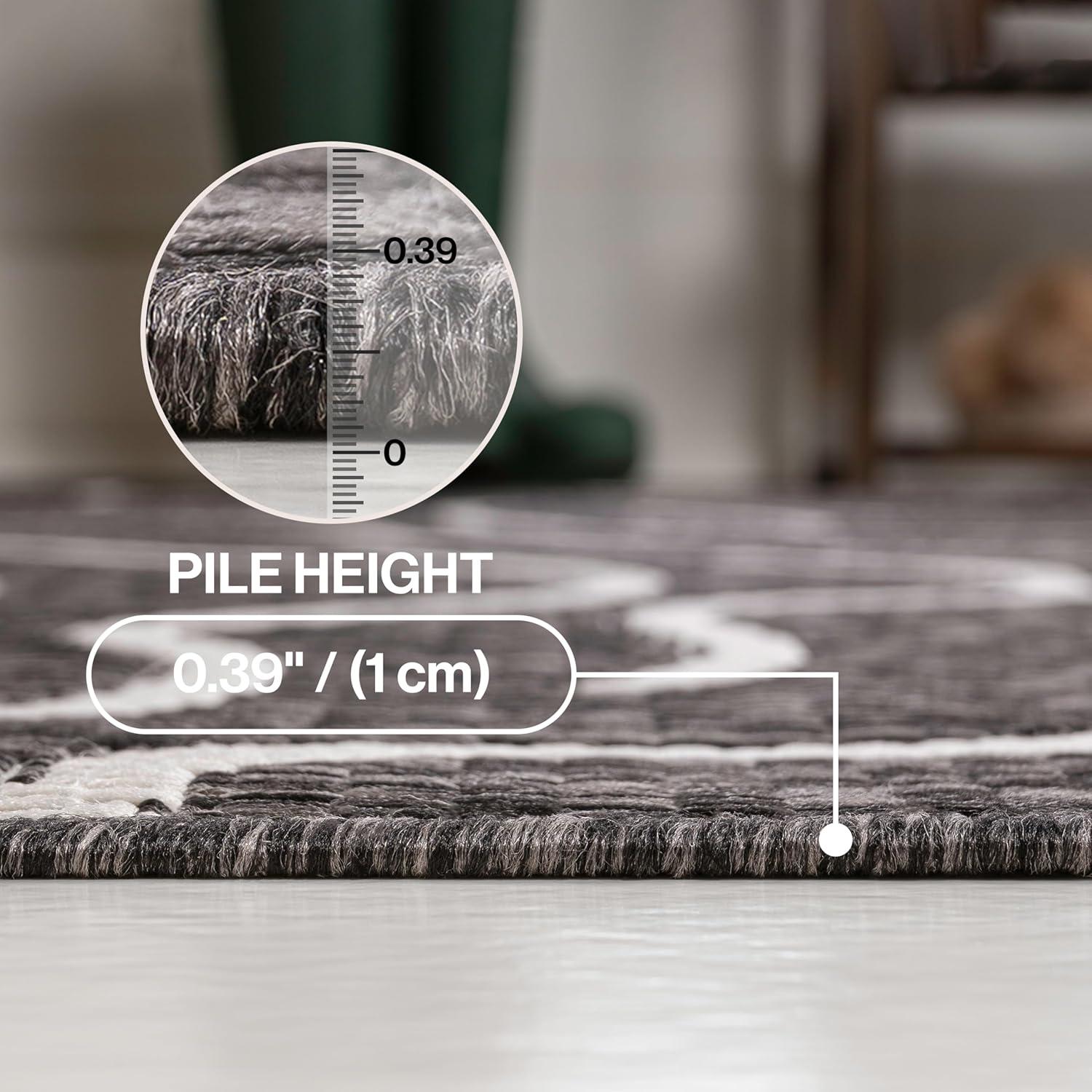 imageJONATHAN Y Coastal Organic Shapes Indoor Outdoor Area Rug 8X10 BlackCream Nolan Modern for Backyard Patio Porch EasyCleaning High Traffic PetFriendly NonShedding TSN307B8BlackCream