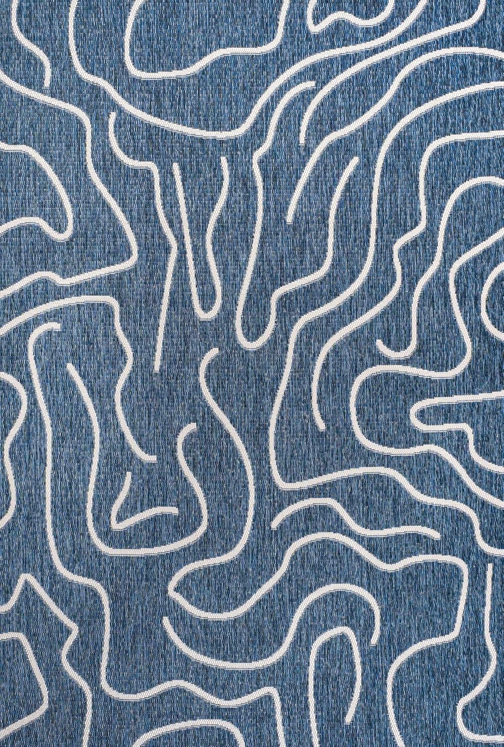 imageJONATHAN Y Coastal Organic Shapes Indoor Outdoor Area Rug 8X10 BlackCream Nolan Modern for Backyard Patio Porch EasyCleaning High Traffic PetFriendly NonShedding TSN307B8NavyCream