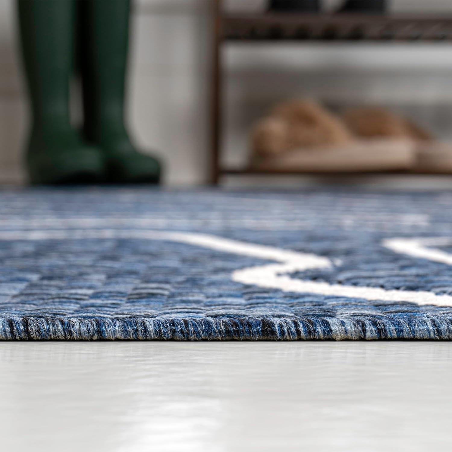 imageJONATHAN Y Coastal Organic Shapes Indoor Outdoor Area Rug 8X10 BlackCream Nolan Modern for Backyard Patio Porch EasyCleaning High Traffic PetFriendly NonShedding TSN307B8NavyCream