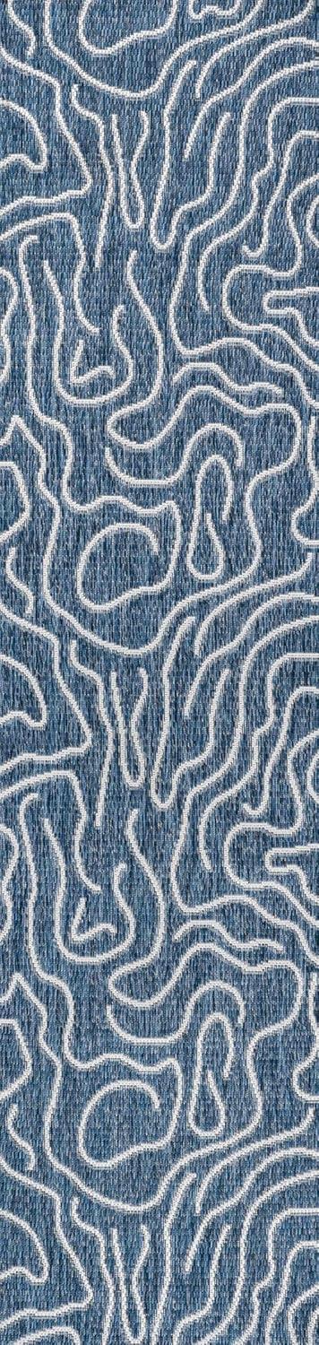 imageJONATHAN Y Coastal Organic Shapes Indoor Outdoor Area Rug 8X10 BlackCream Nolan Modern for Backyard Patio Porch EasyCleaning High Traffic PetFriendly NonShedding TSN307B8NavyCream