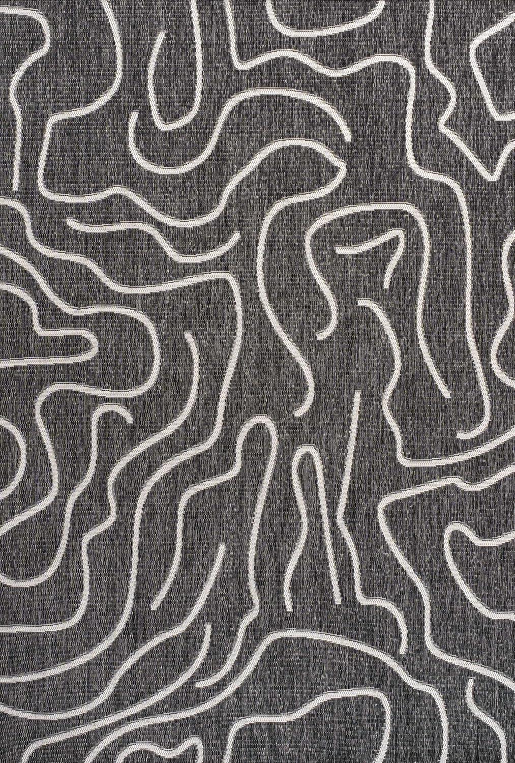 imageJONATHAN Y Coastal Organic Shapes Indoor Outdoor Area Rug 8X10 BlackCream Nolan Modern for Backyard Patio Porch EasyCleaning High Traffic PetFriendly NonShedding TSN307B8BlackCream