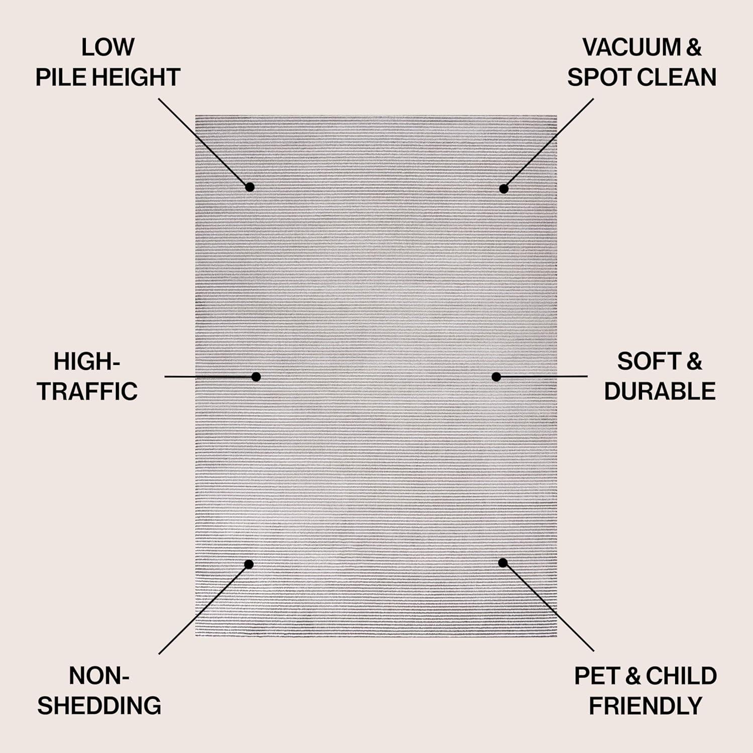 imageJONATHAN Y Cole Pinstripe HighLow CreamSilver Indoor Area Rug 8x10 Modern Minimalist EasyCleaning for Living Room Bedroom Kitchen Pet Friendly NonShedding CAR101A8DarksilverWhite