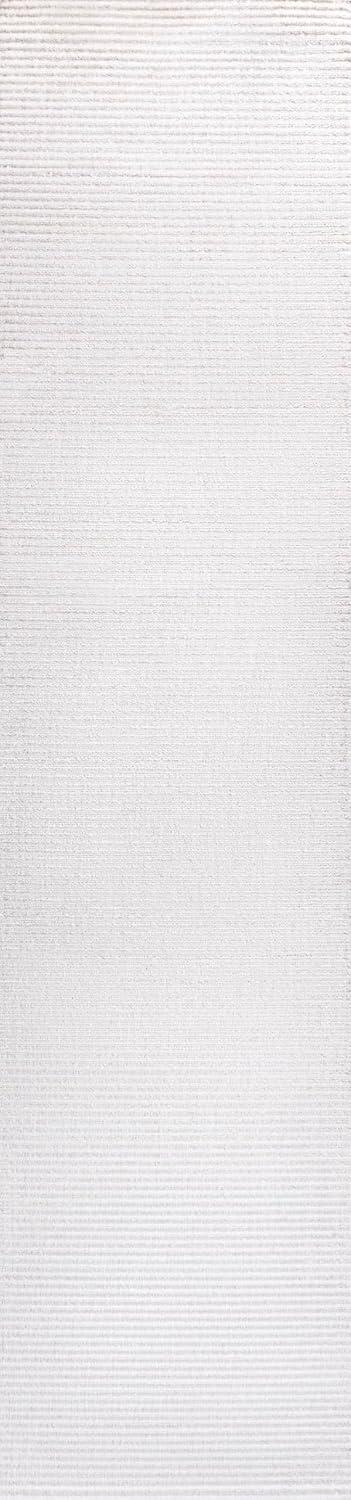 imageJONATHAN Y Cole Pinstripe HighLow CreamSilver Indoor Area Rug 8x10 Modern Minimalist EasyCleaning for Living Room Bedroom Kitchen Pet Friendly NonShedding CAR101A8WhiteSilver