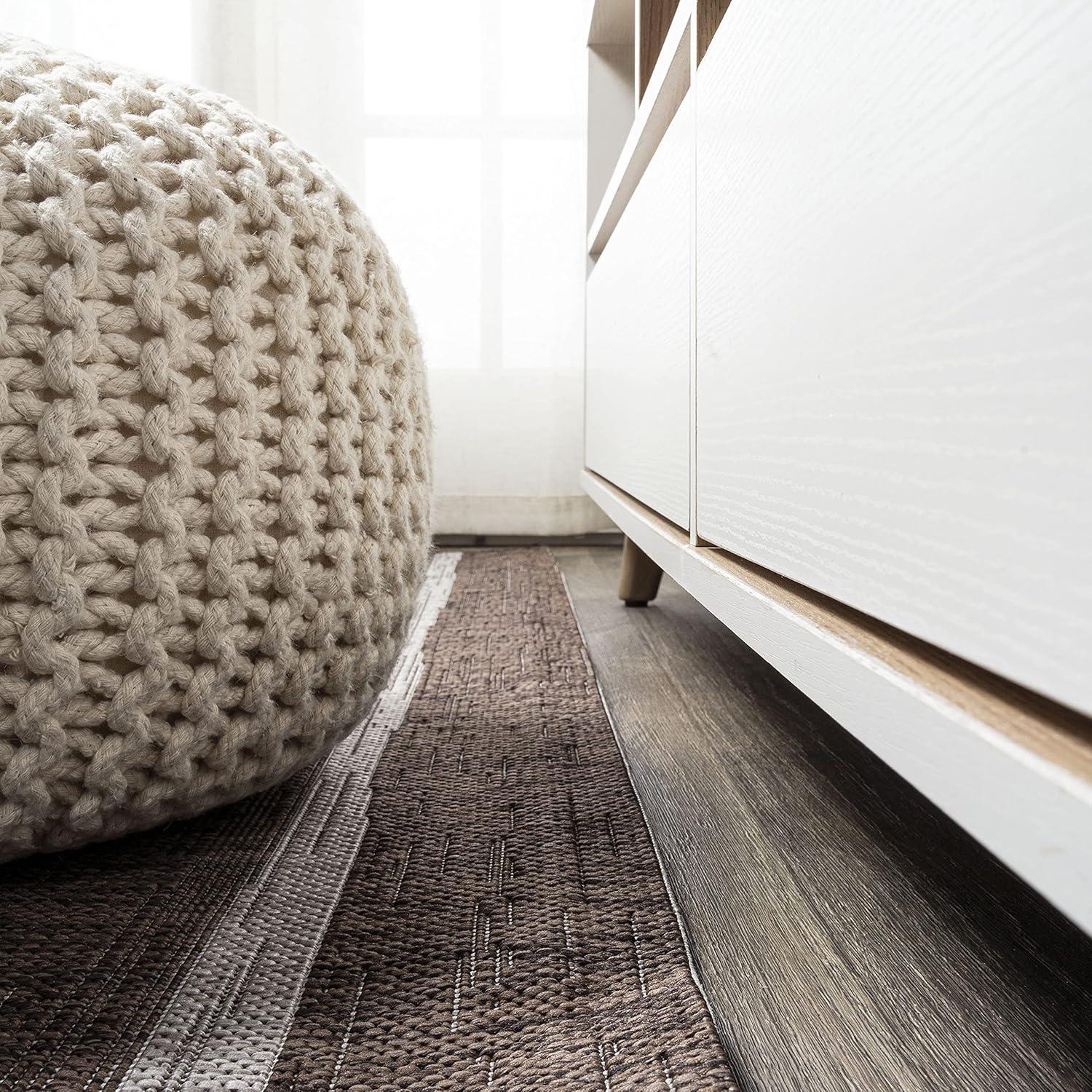 imageJONATHAN Y Colonia Berber Stripe IndoorOutdoor BrownBeige 8 ft x 10 ft Area Rug Contemporary Modern Bohemian for Living Room Backyard