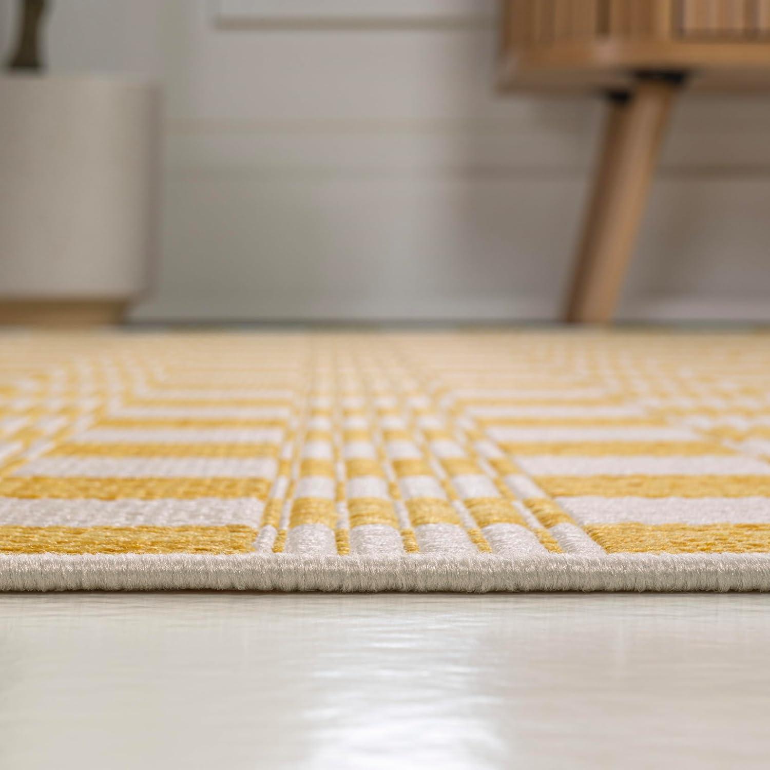 imageJONATHAN Y Cottage Checkerboard Indoor Outdoor Runner Rug 2X8 NavyCream Aimee Traditional for Backyard Patio Porch EasyCleaning High Traffic PetFriendly NonShedding TSN204B28YellowCream