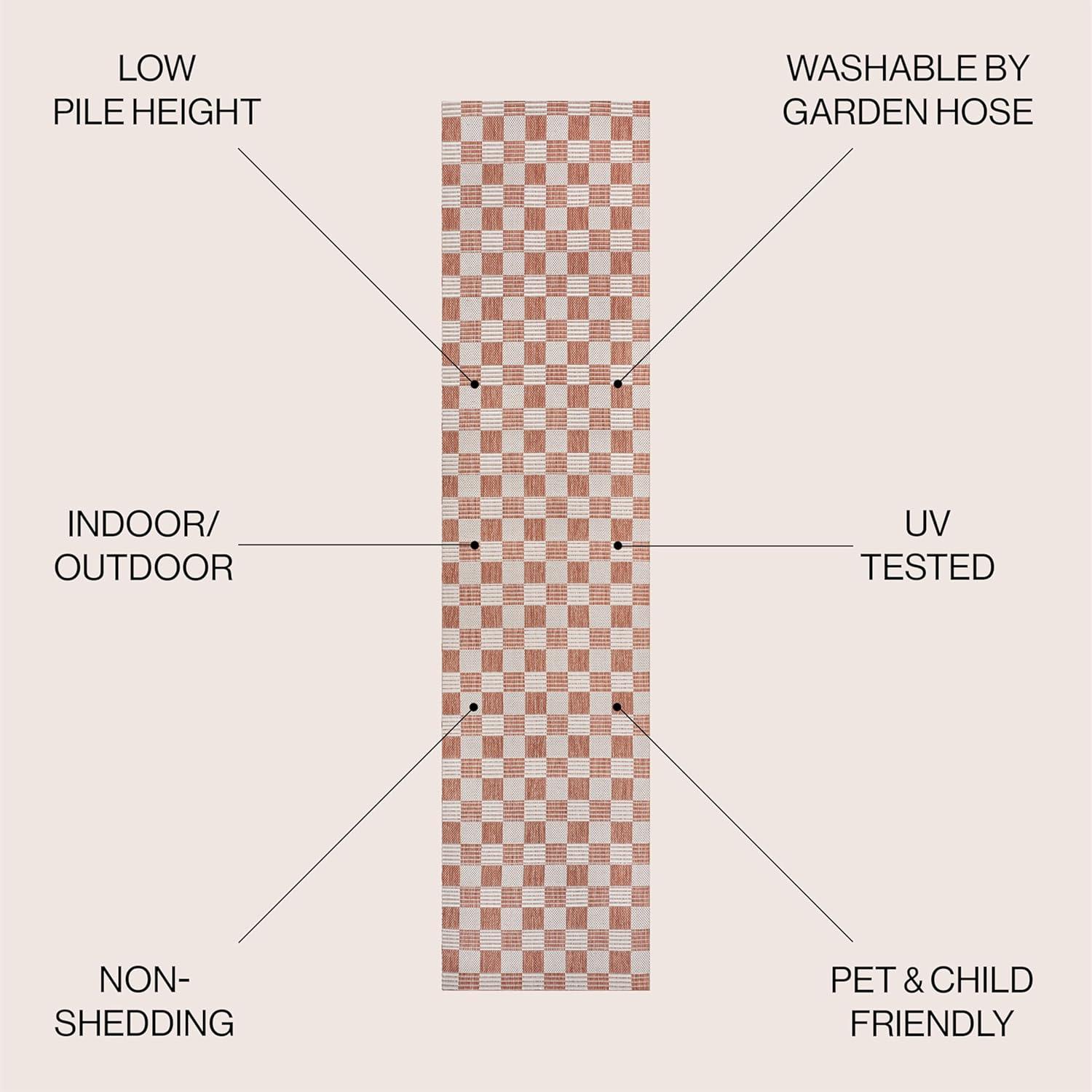 imageJONATHAN Y Cottage Checkerboard Indoor Outdoor Runner Rug 2X8 NavyCream Aimee Traditional for Backyard Patio Porch EasyCleaning High Traffic PetFriendly NonShedding TSN204B28SalmonCream