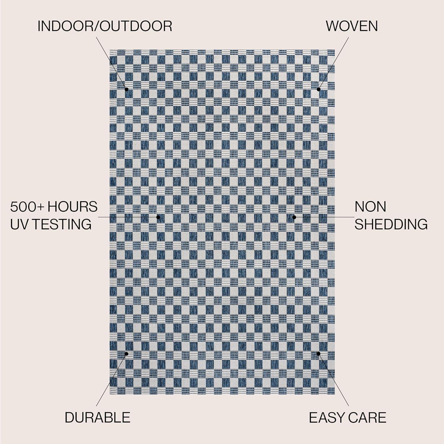 imageJONATHAN Y Cottage Checkerboard Indoor Outdoor Runner Rug 2X8 NavyCream Aimee Traditional for Backyard Patio Porch EasyCleaning High Traffic PetFriendly NonShedding TSN204B28NavyCream