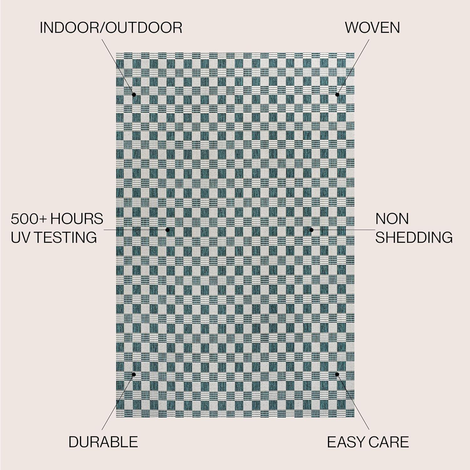 imageJONATHAN Y Cottage Checkerboard Indoor Outdoor Runner Rug 2X8 NavyCream Aimee Traditional for Backyard Patio Porch EasyCleaning High Traffic PetFriendly NonShedding TSN204B28TurquoiseCream