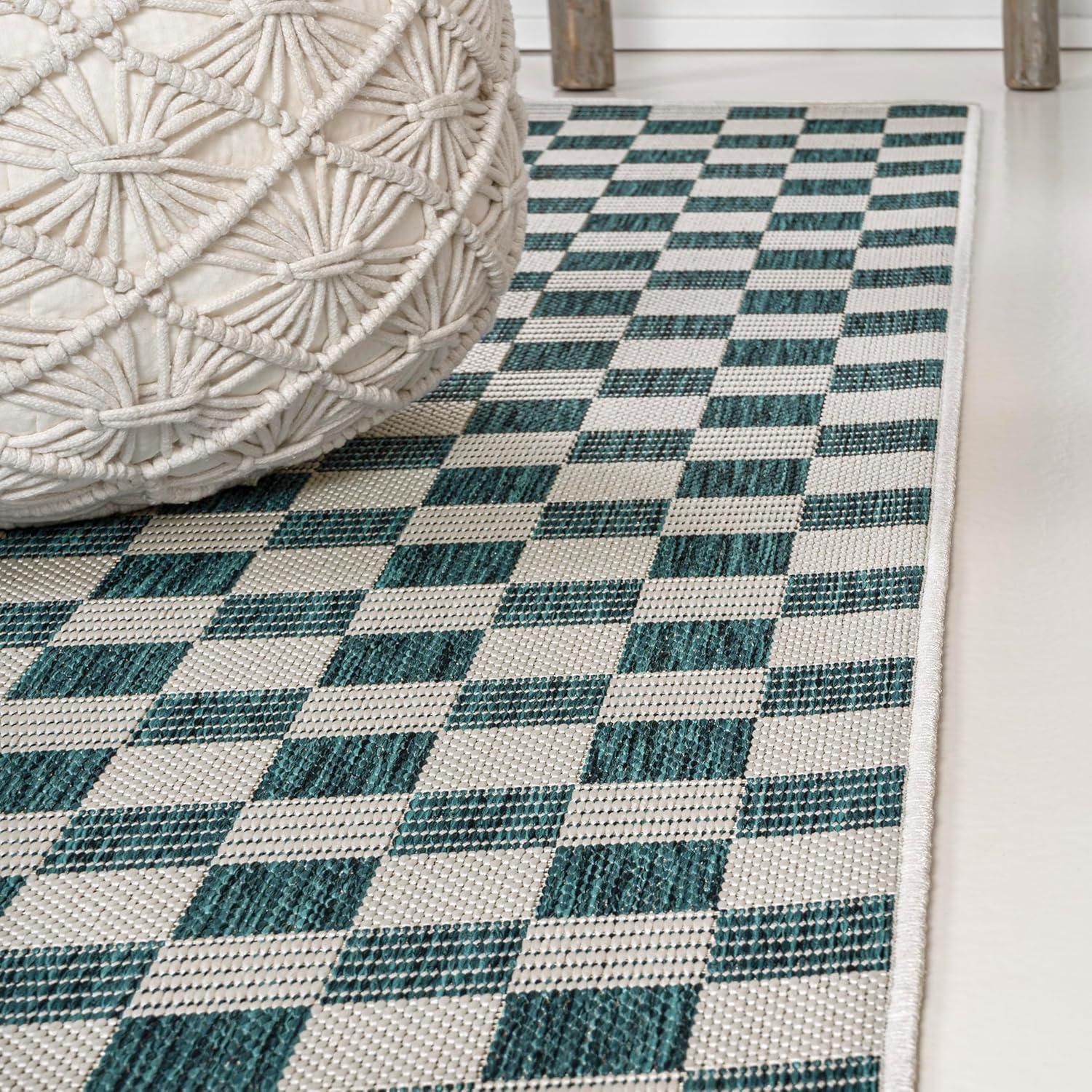 imageJONATHAN Y Cottage Checkerboard Indoor Outdoor Runner Rug 2X8 NavyCream Aimee Traditional for Backyard Patio Porch EasyCleaning High Traffic PetFriendly NonShedding TSN204B28TurquoiseCream