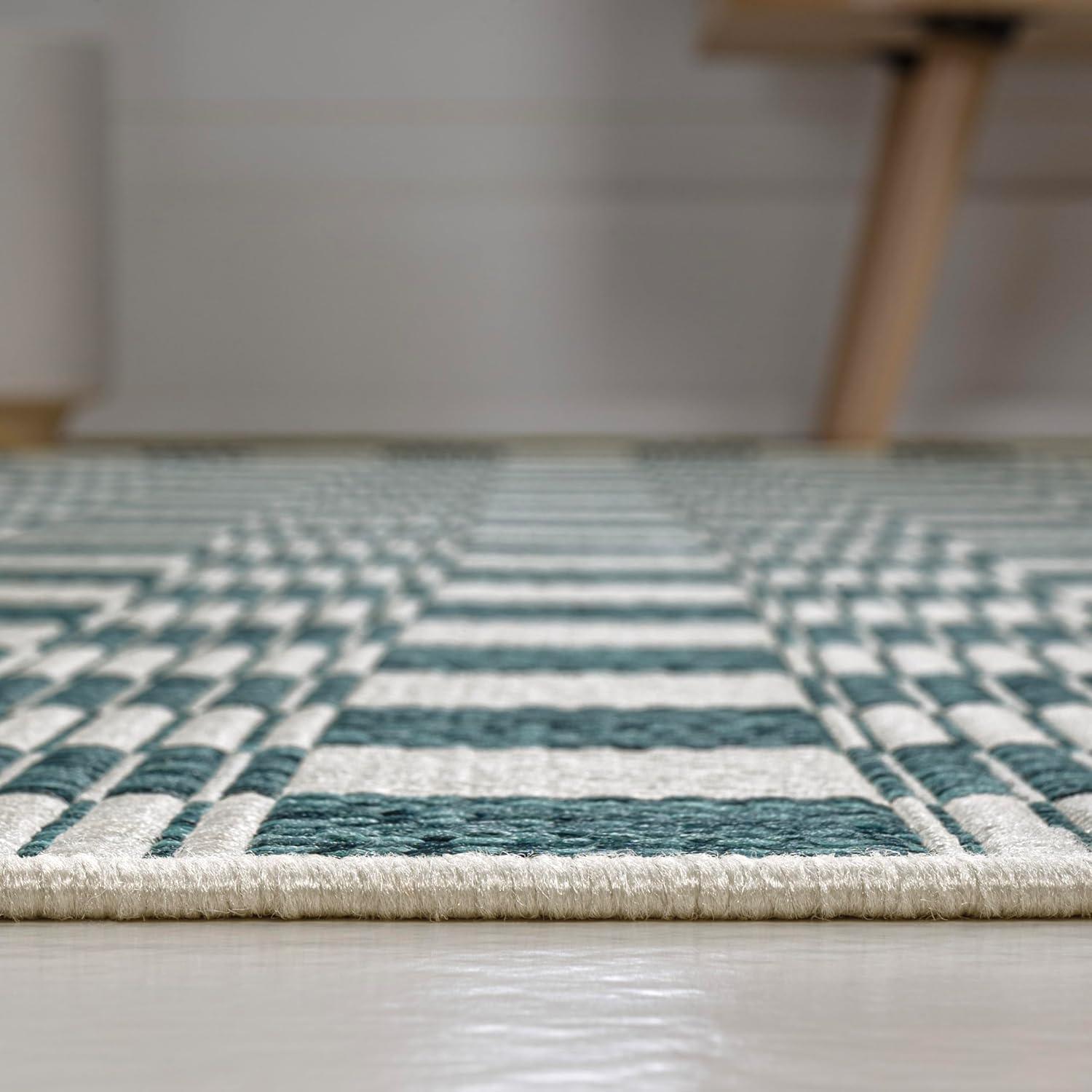 imageJONATHAN Y Cottage Checkerboard Indoor Outdoor Runner Rug 2X8 NavyCream Aimee Traditional for Backyard Patio Porch EasyCleaning High Traffic PetFriendly NonShedding TSN204B28TurquoiseCream