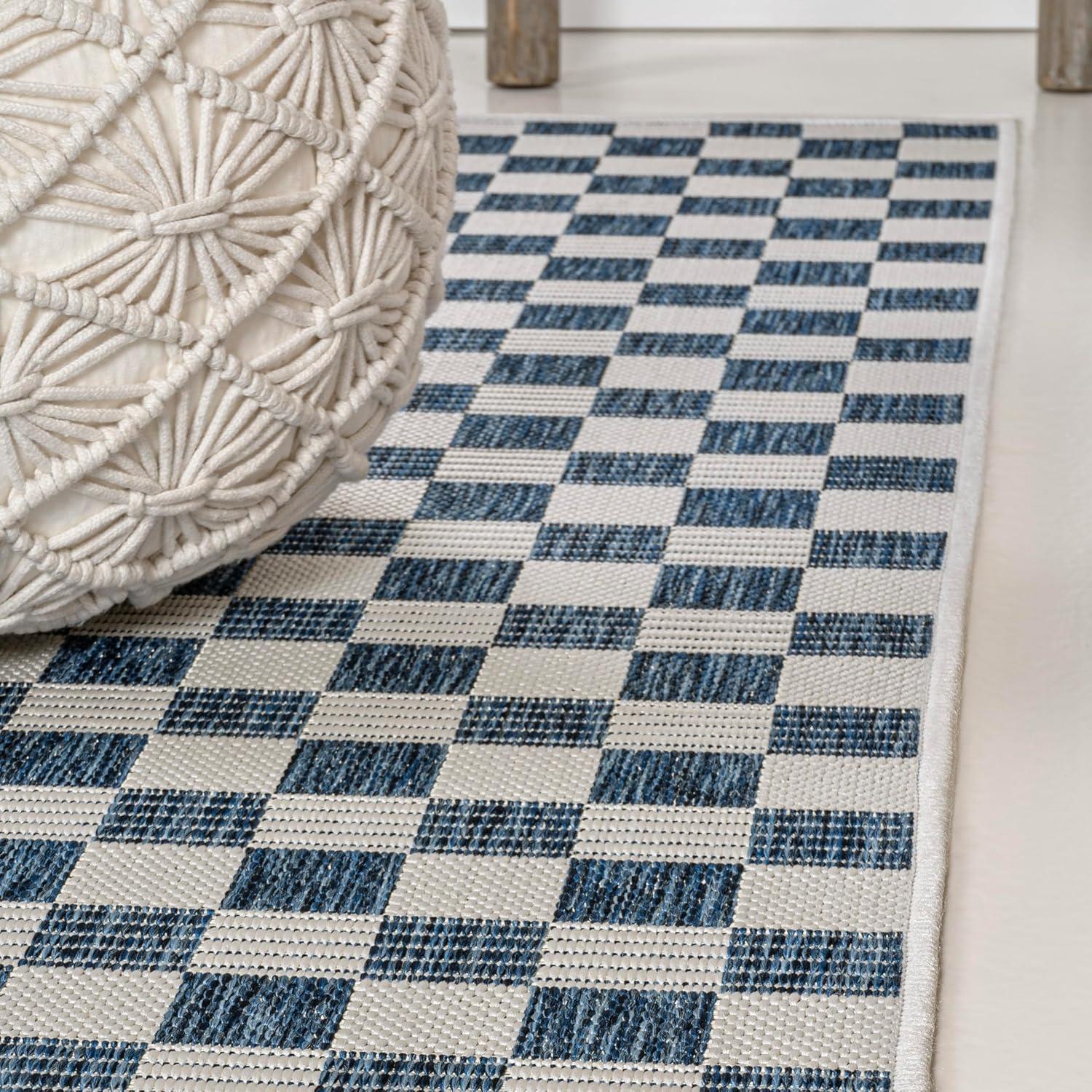 imageJONATHAN Y Cottage Checkerboard Indoor Outdoor Runner Rug 2X8 NavyCream Aimee Traditional for Backyard Patio Porch EasyCleaning High Traffic PetFriendly NonShedding TSN204B28NavyCream