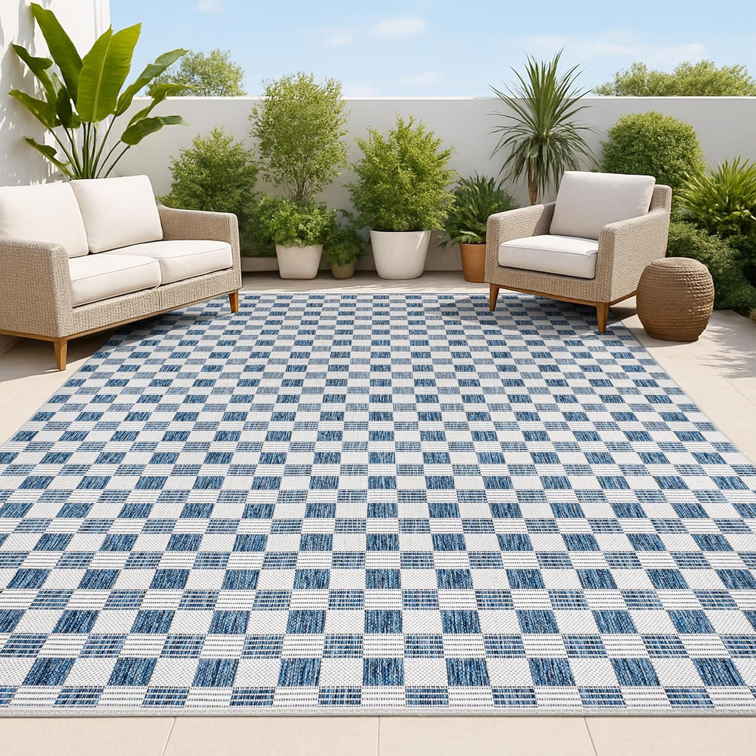 imageJONATHAN Y Cottage Checkerboard Indoor Outdoor Runner Rug 2X8 NavyCream Aimee Traditional for Backyard Patio Porch EasyCleaning High Traffic PetFriendly NonShedding TSN204B28NavyCream