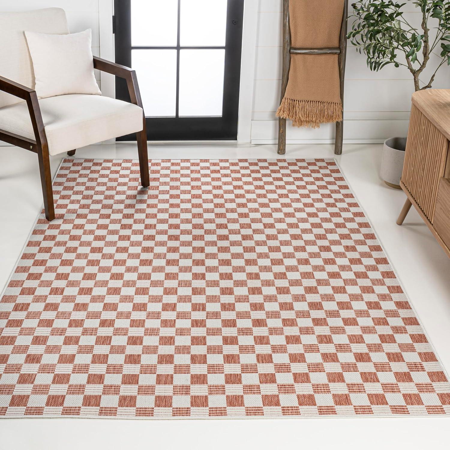 imageJONATHAN Y Cottage Checkerboard Indoor Outdoor Runner Rug 2X8 NavyCream Aimee Traditional for Backyard Patio Porch EasyCleaning High Traffic PetFriendly NonShedding TSN204B28SalmonCream