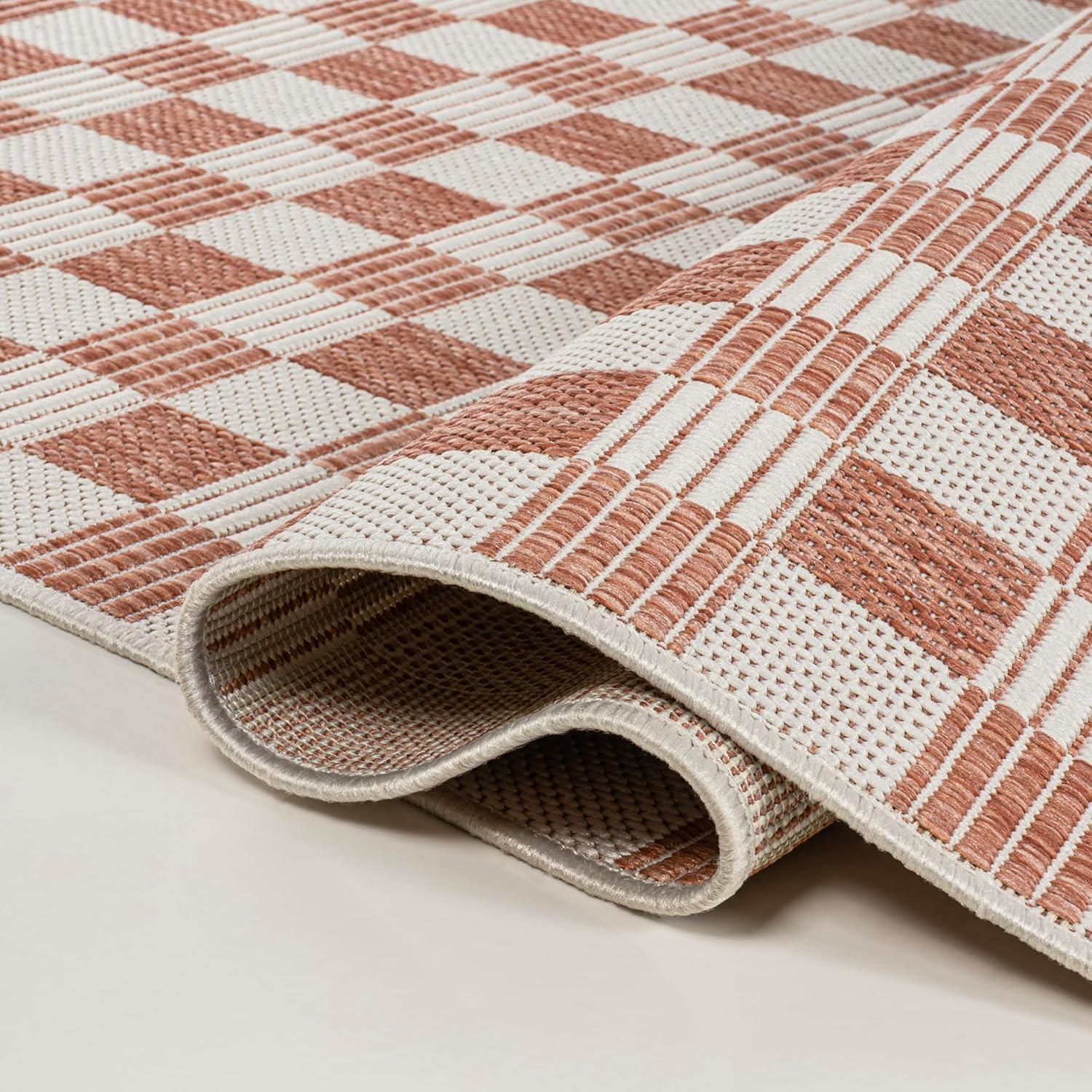 imageJONATHAN Y Cottage Checkerboard Indoor Outdoor Runner Rug 2X8 NavyCream Aimee Traditional for Backyard Patio Porch EasyCleaning High Traffic PetFriendly NonShedding TSN204B28SalmonCream