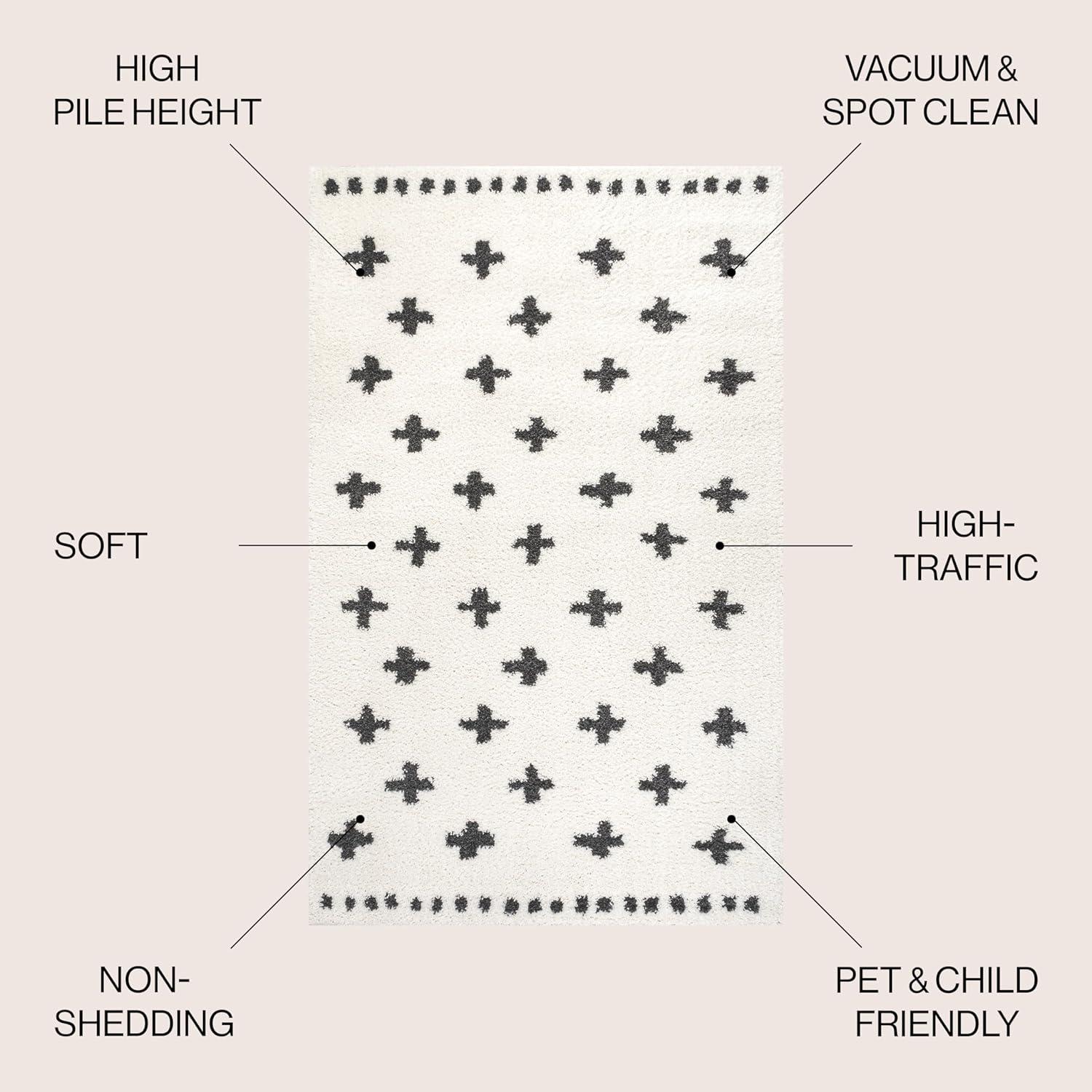 imageJONATHAN Y Cristo Berber Geometric Shag WhiteGray Runner Rug 2x8 Bohemian Contemporary EasyCleaning for Living Room Bedroom Kitchen Pet Friendly NonShedding MOH403A28WhiteGray