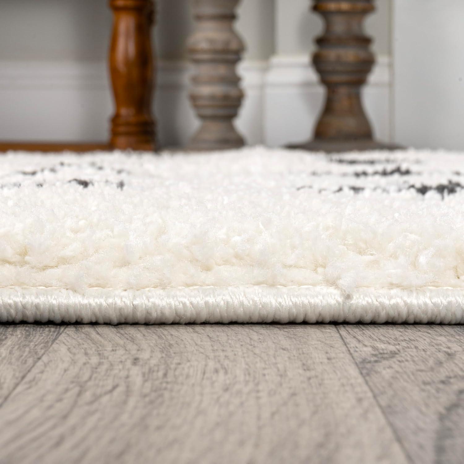 imageJONATHAN Y Cristo Berber Geometric Shag WhiteGray Runner Rug 2x8 Bohemian Contemporary EasyCleaning for Living Room Bedroom Kitchen Pet Friendly NonShedding MOH403A28WhiteGray