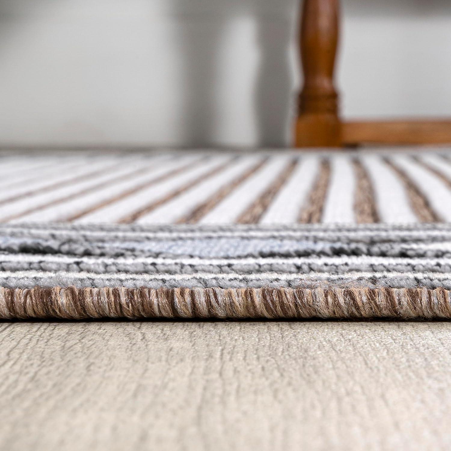 imageJONATHAN Y Diamond Border Indoor Outdoor Runner Rug 2X8 OrangeIvory Sebastian HighLow Modern for Backyard Patio Porch EasyCleaning High Traffic PetFriendly NonShedding HWC102C28BrownIvory