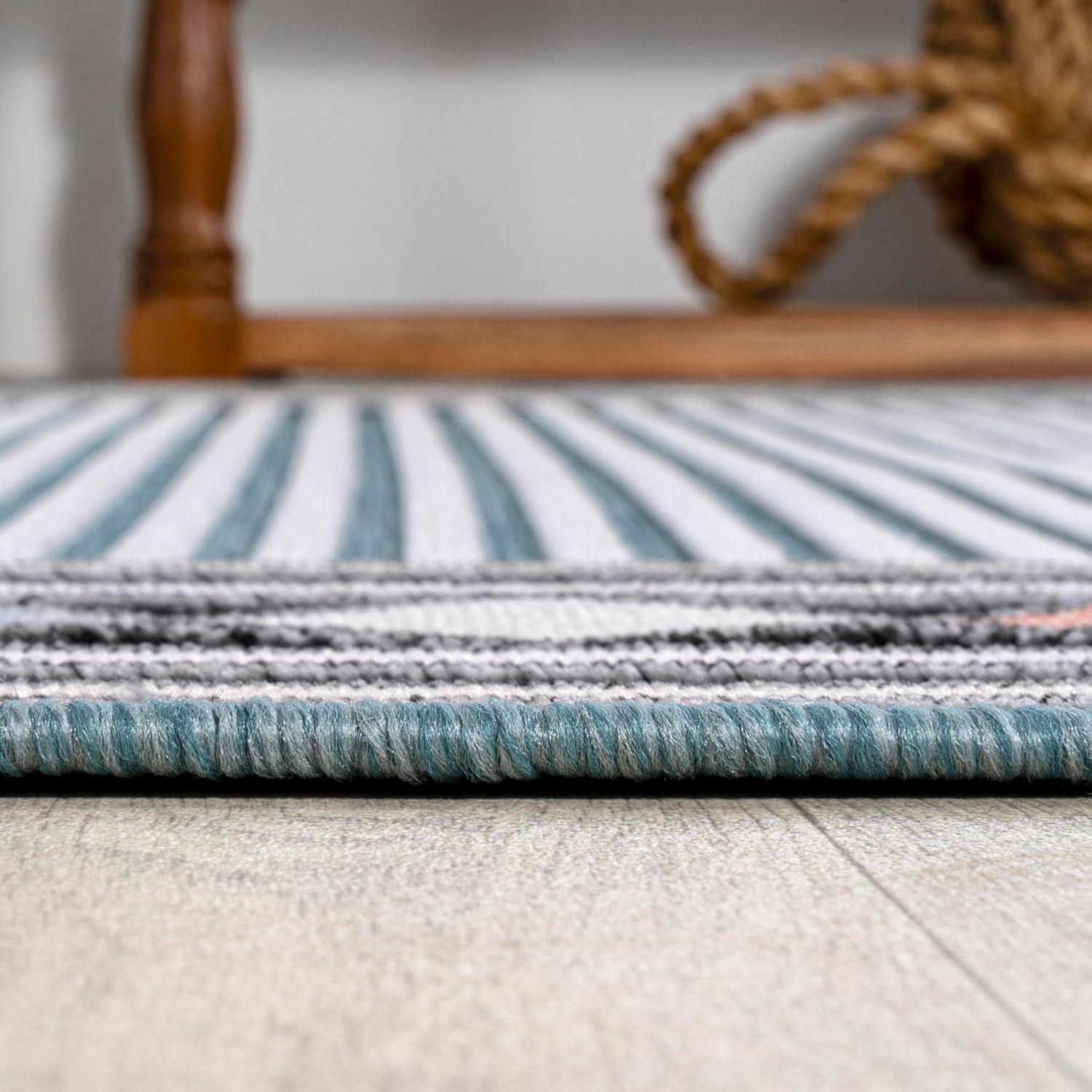 imageJONATHAN Y Diamond Border Indoor Outdoor Runner Rug 2X8 OrangeIvory Sebastian HighLow Modern for Backyard Patio Porch EasyCleaning High Traffic PetFriendly NonShedding HWC102C28BlueIvory