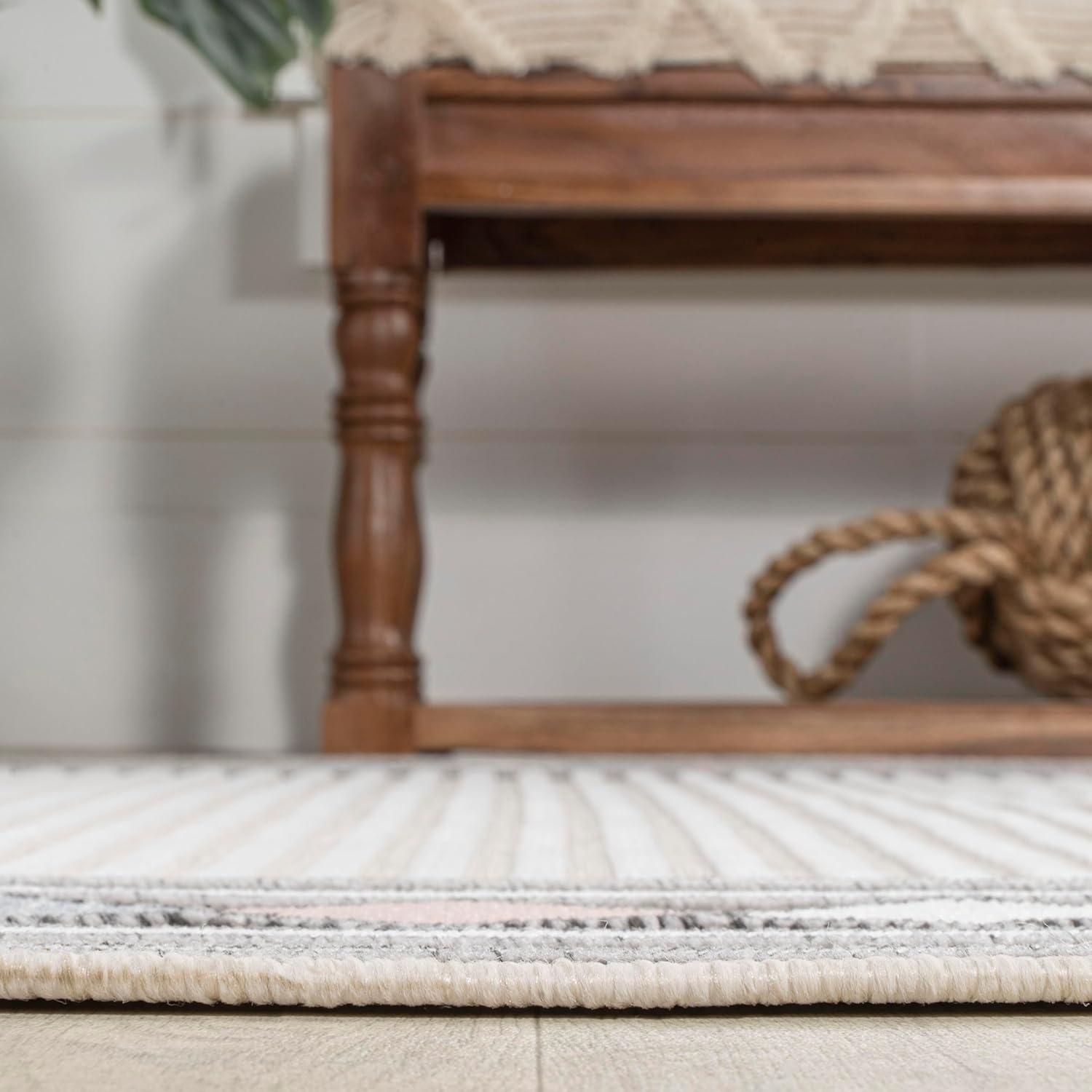 imageJONATHAN Y Diamond Border Indoor Outdoor Runner Rug 2X8 OrangeIvory Sebastian HighLow Modern for Backyard Patio Porch EasyCleaning High Traffic PetFriendly NonShedding HWC102C28IvoryBeige