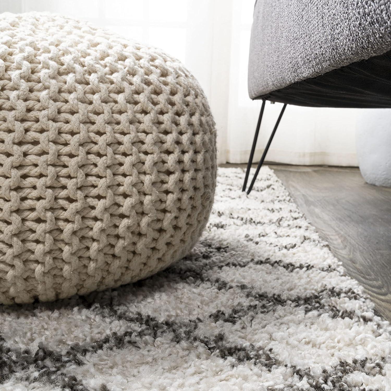 imageJONATHAN Y Diamond Shag BeigeDark Gray Indoor Area Rug 8X10 ft Algaida Moroccan for Living Room Bedroom Kitchen Office EasyCleaning High Traffic PetFriendly NonShedding SHG104A8BeigeDark Gray