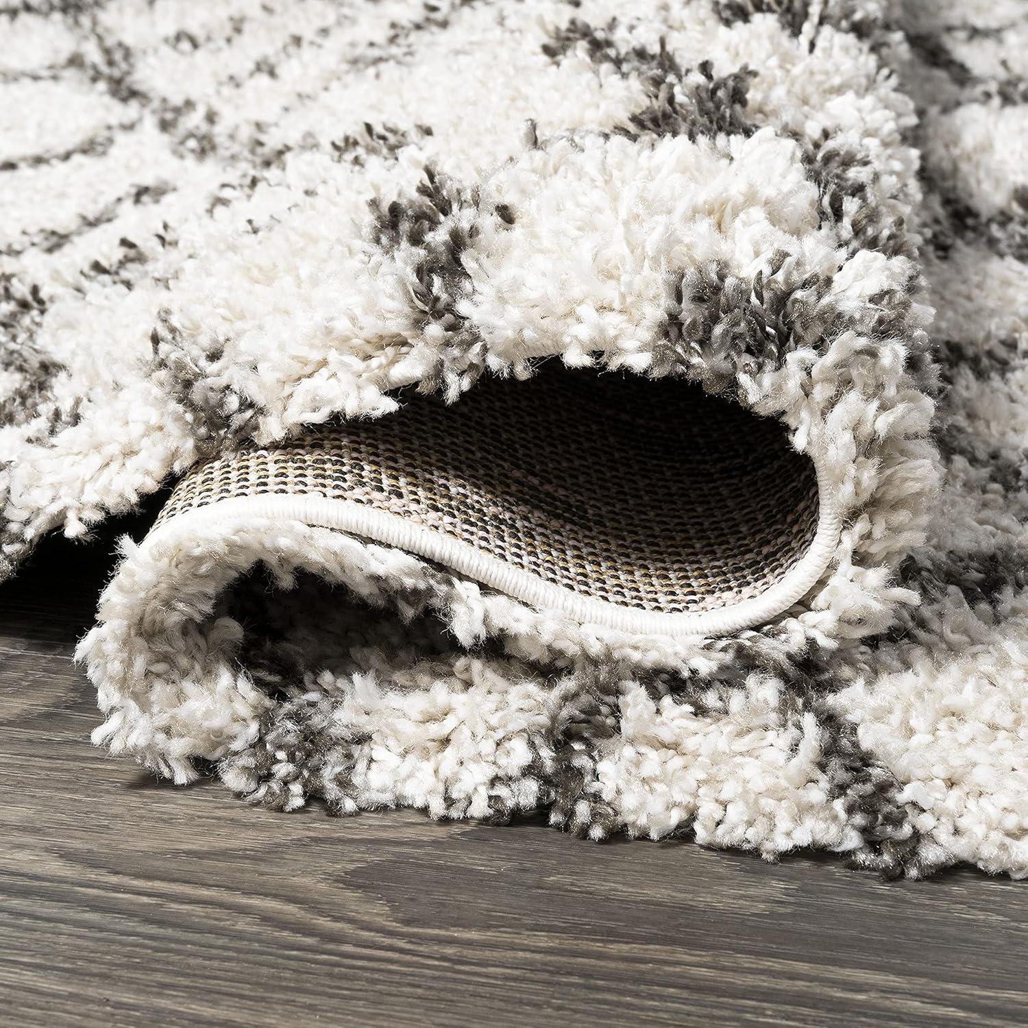 imageJONATHAN Y Diamond Shag BeigeDark Gray Indoor Area Rug 8X10 ft Algaida Moroccan for Living Room Bedroom Kitchen Office EasyCleaning High Traffic PetFriendly NonShedding SHG104A8BeigeDark Gray