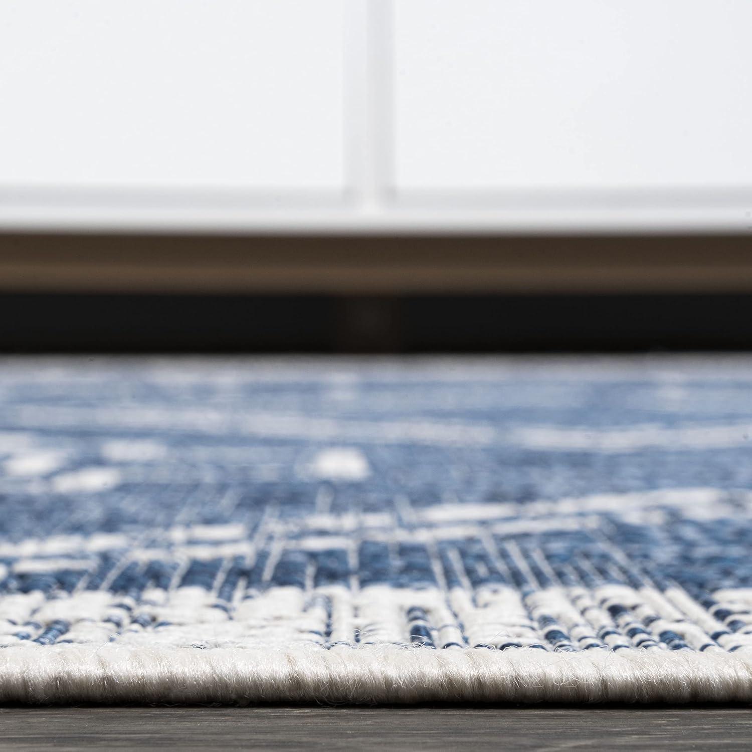 imageJONATHAN Y Diamond Tribal Medallion Indoor Outdoor Runner Rug 2X8 BlackIvory Marokko for Backyard Patio Porch EasyCleaning High Traffic PetFriendly NonShedding SMB127F28BlueIvory