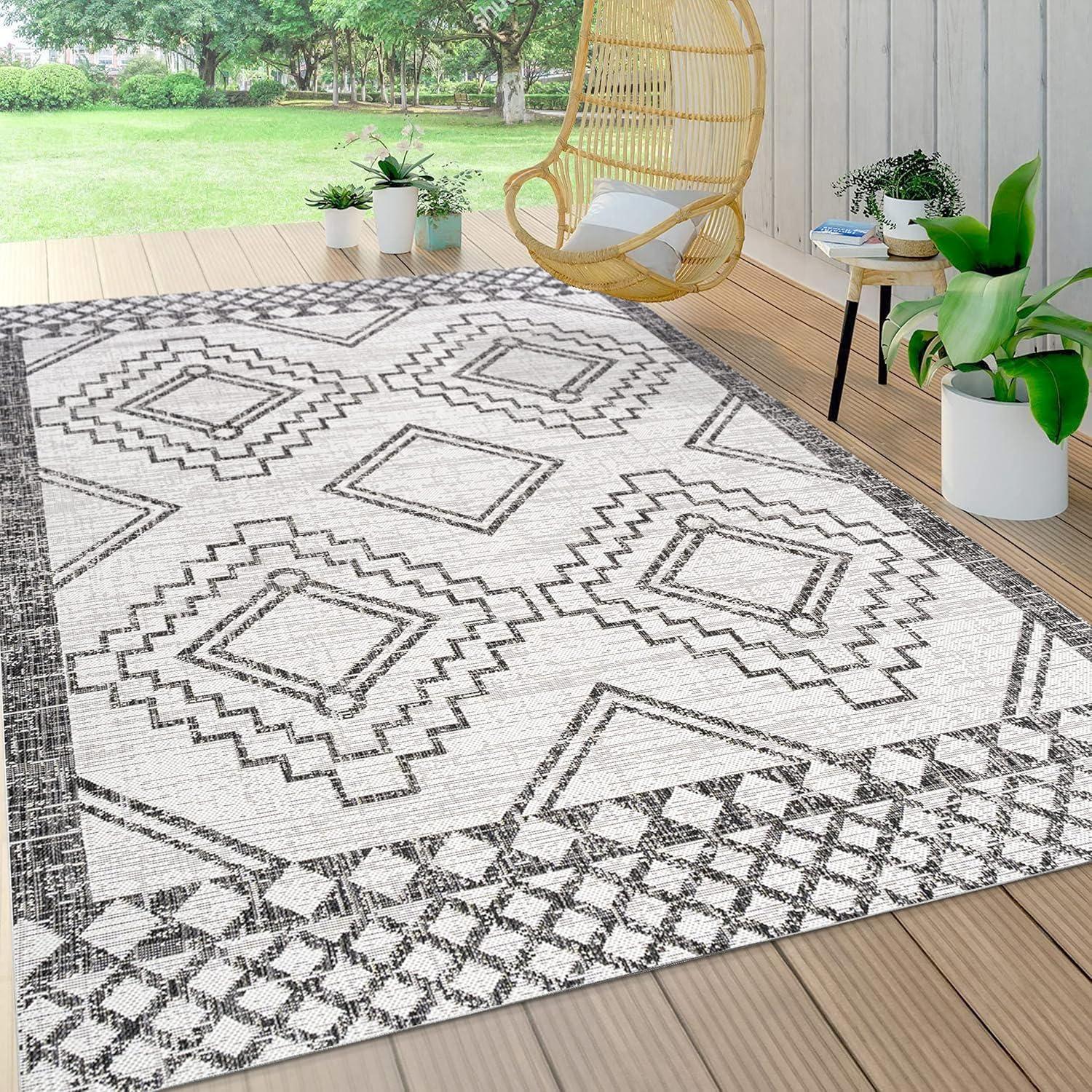 imageJONATHAN Y Diamond Tribal Medallion Indoor Outdoor Runner Rug 2X8 BlackIvory Marokko for Backyard Patio Porch EasyCleaning High Traffic PetFriendly NonShedding SMB127F28IvoryBlack