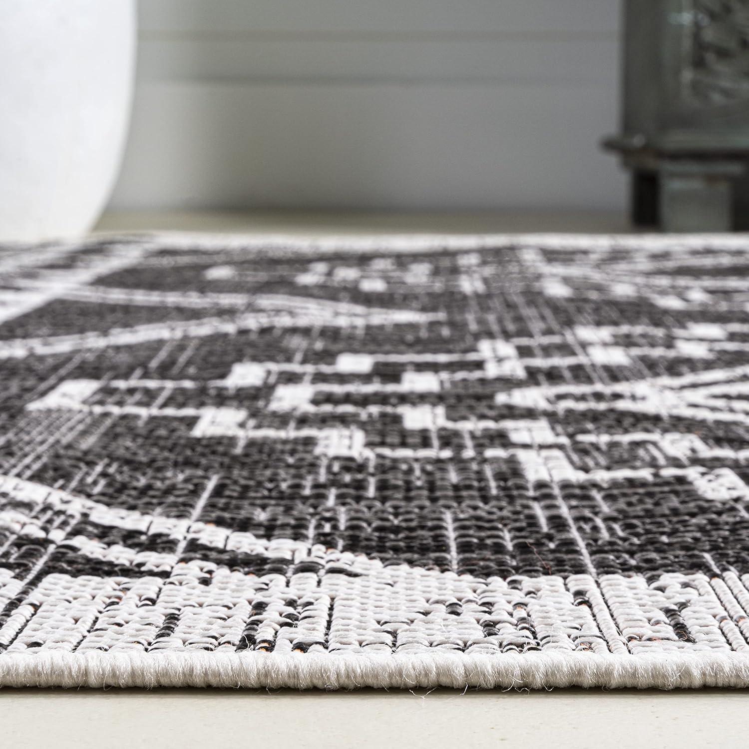 imageJONATHAN Y Diamond Tribal Medallion Indoor Outdoor Runner Rug 2X8 BlackIvory Marokko for Backyard Patio Porch EasyCleaning High Traffic PetFriendly NonShedding SMB127F28BlackIvory