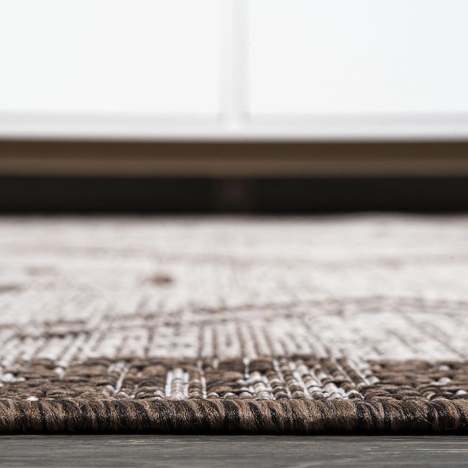 imageJONATHAN Y Diamond Tribal Medallion Indoor Outdoor Runner Rug 2X8 BlackIvory Marokko for Backyard Patio Porch EasyCleaning High Traffic PetFriendly NonShedding SMB127F28BeigeBrown