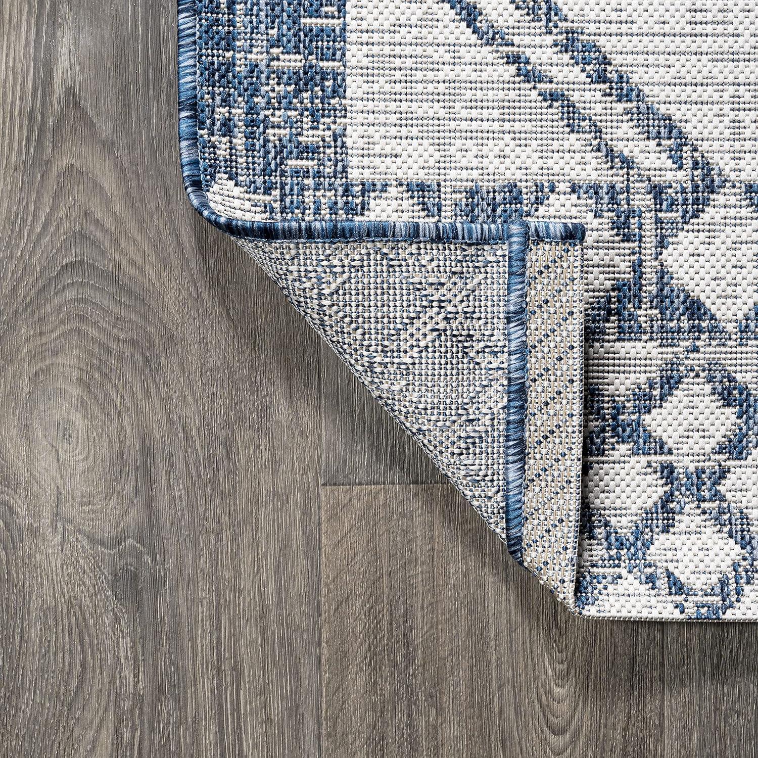 imageJONATHAN Y Diamond Tribal Medallion Indoor Outdoor Runner Rug 2X8 BlackIvory Marokko for Backyard Patio Porch EasyCleaning High Traffic PetFriendly NonShedding SMB127F28IvoryBlue