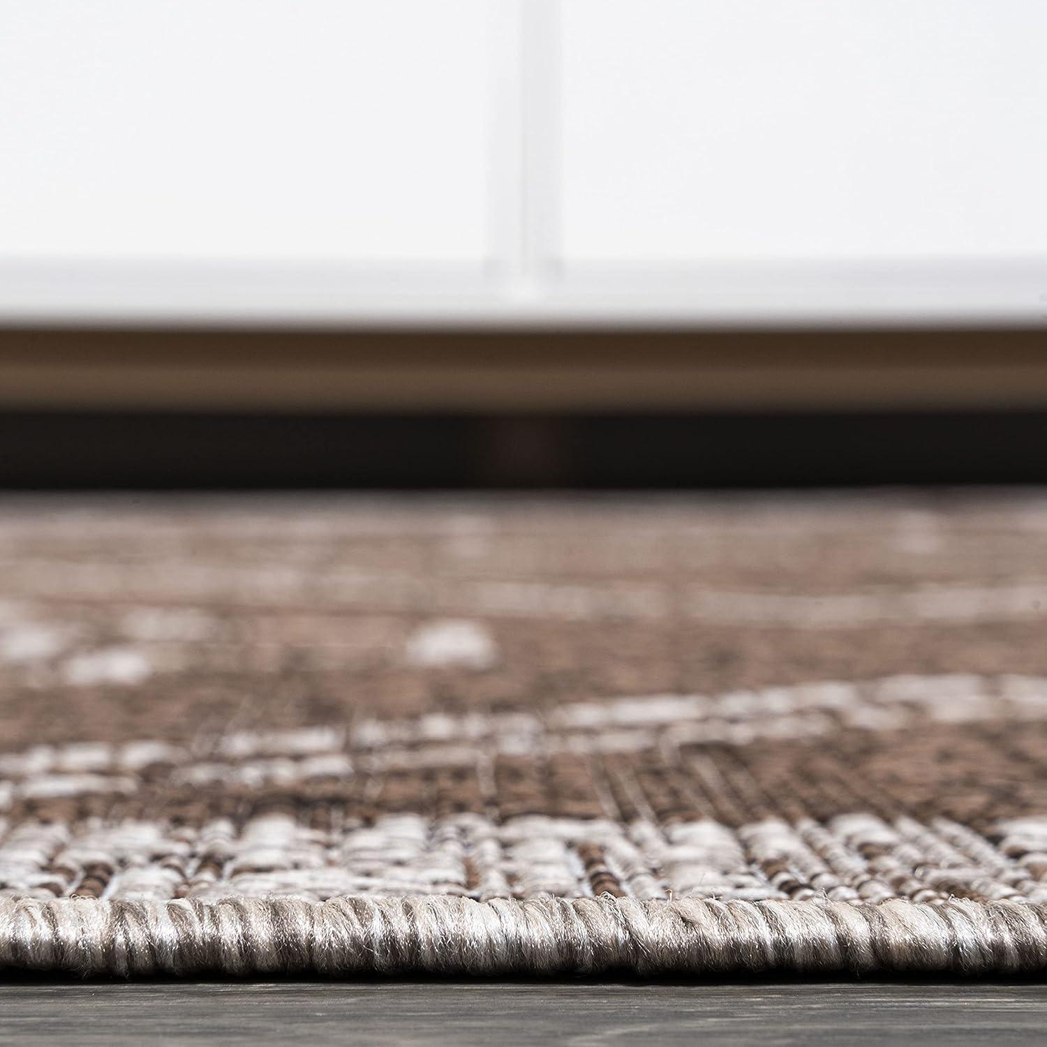 imageJONATHAN Y Diamond Tribal Medallion Indoor Outdoor Runner Rug 2X8 BlackIvory Marokko for Backyard Patio Porch EasyCleaning High Traffic PetFriendly NonShedding SMB127F28BrownBeige